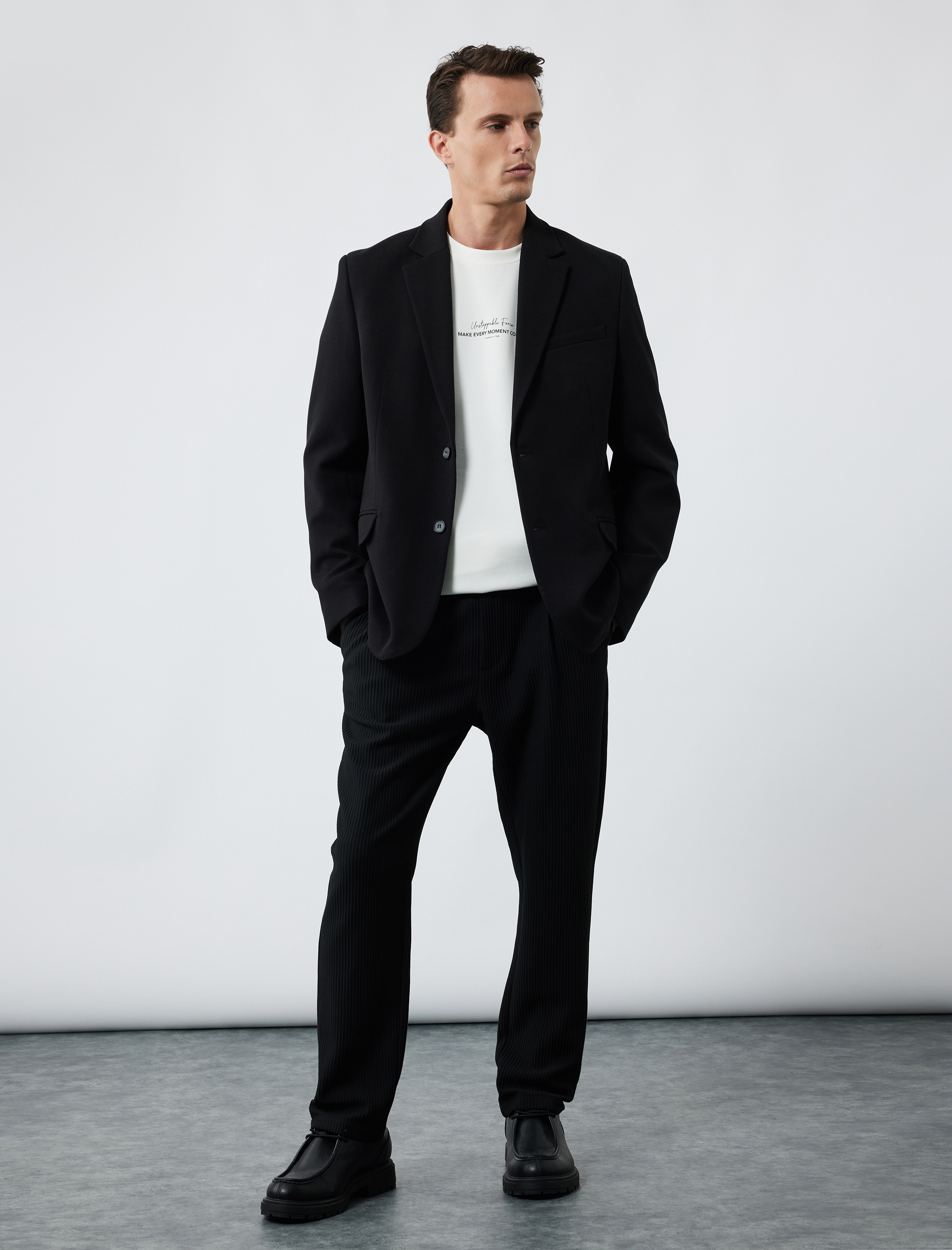   Normal Bel Cep Detaylı Düğmeli Fitilli Chino Pantolon