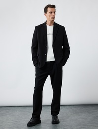 Normal Bel Cep Detaylı Düğmeli Fitilli Chino Pantolon