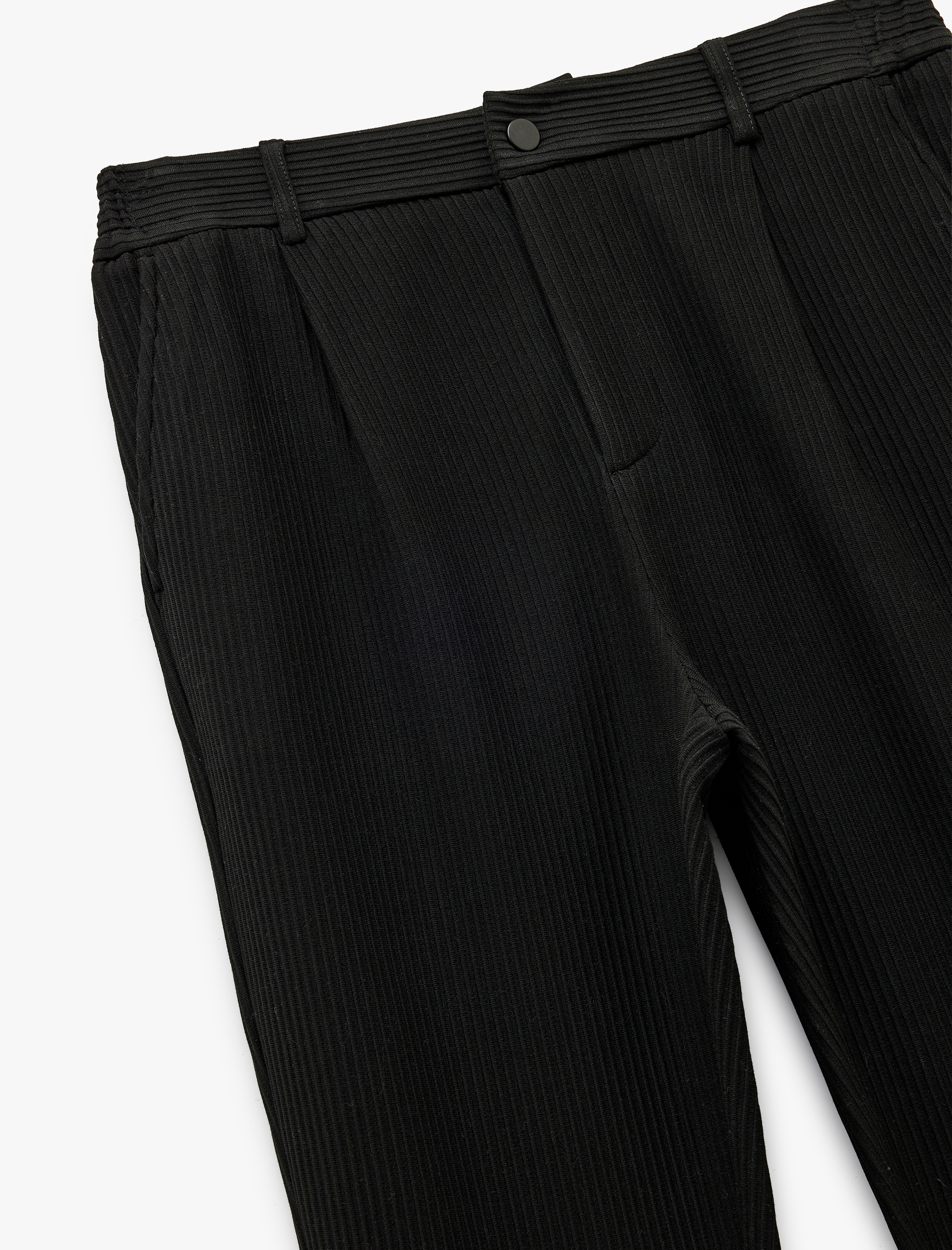   Normal Bel Cep Detaylı Düğmeli Fitilli Chino Pantolon