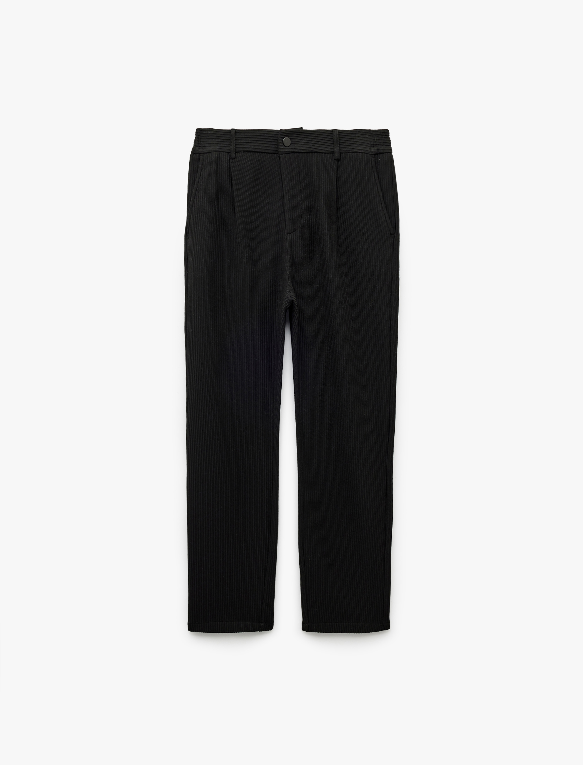   Normal Bel Cep Detaylı Düğmeli Fitilli Chino Pantolon