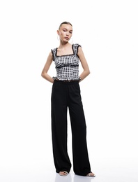 Beli Lastikli Bürümcük Geniş Paça Pantolon