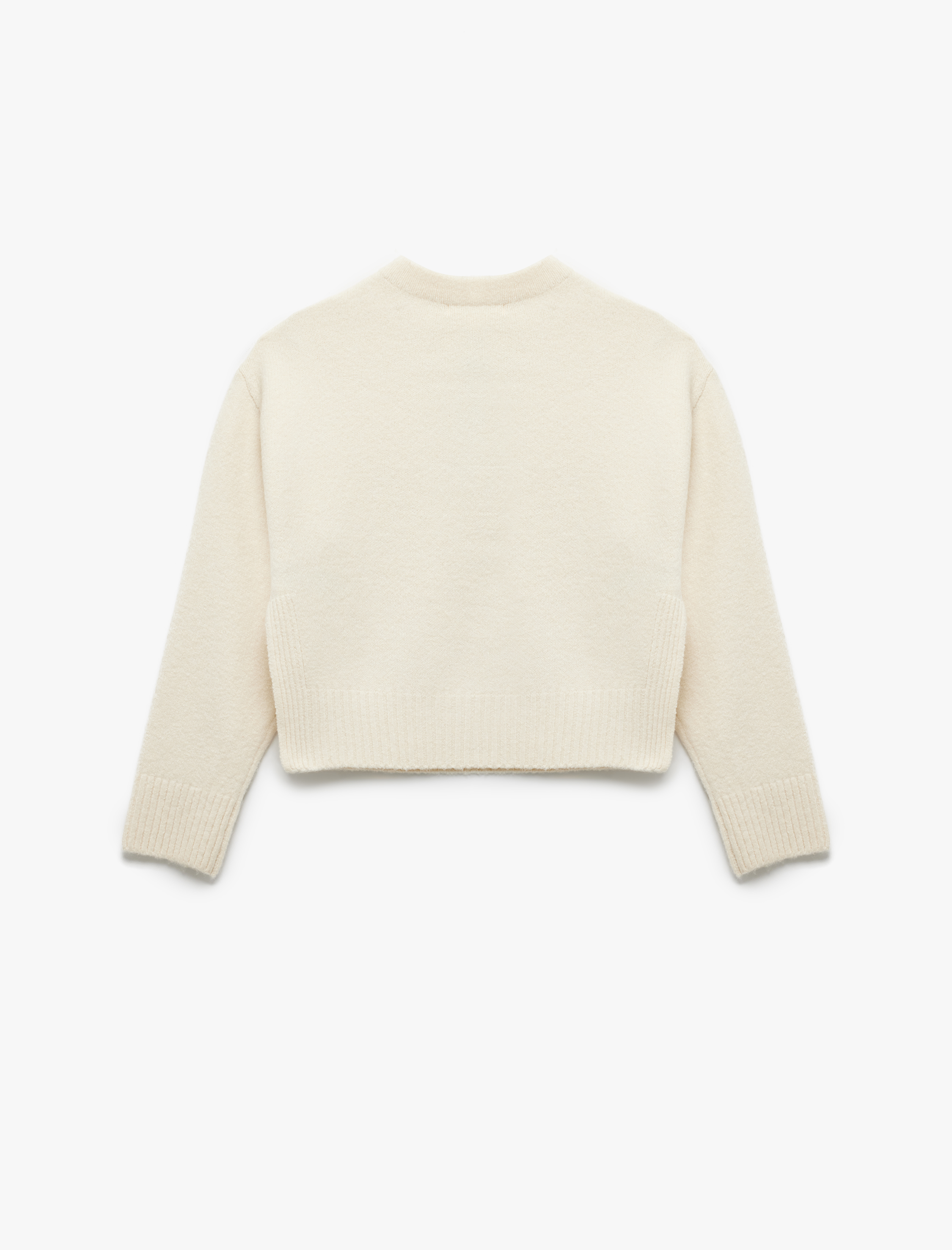   Yumuşak Dokulu Uzun Kollu Dik Yaka Basic Triko Kazak