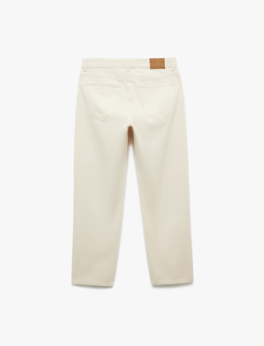   Pamuklu Normal Bel Cep Detaylı Vintage Straight Jean Pantolon