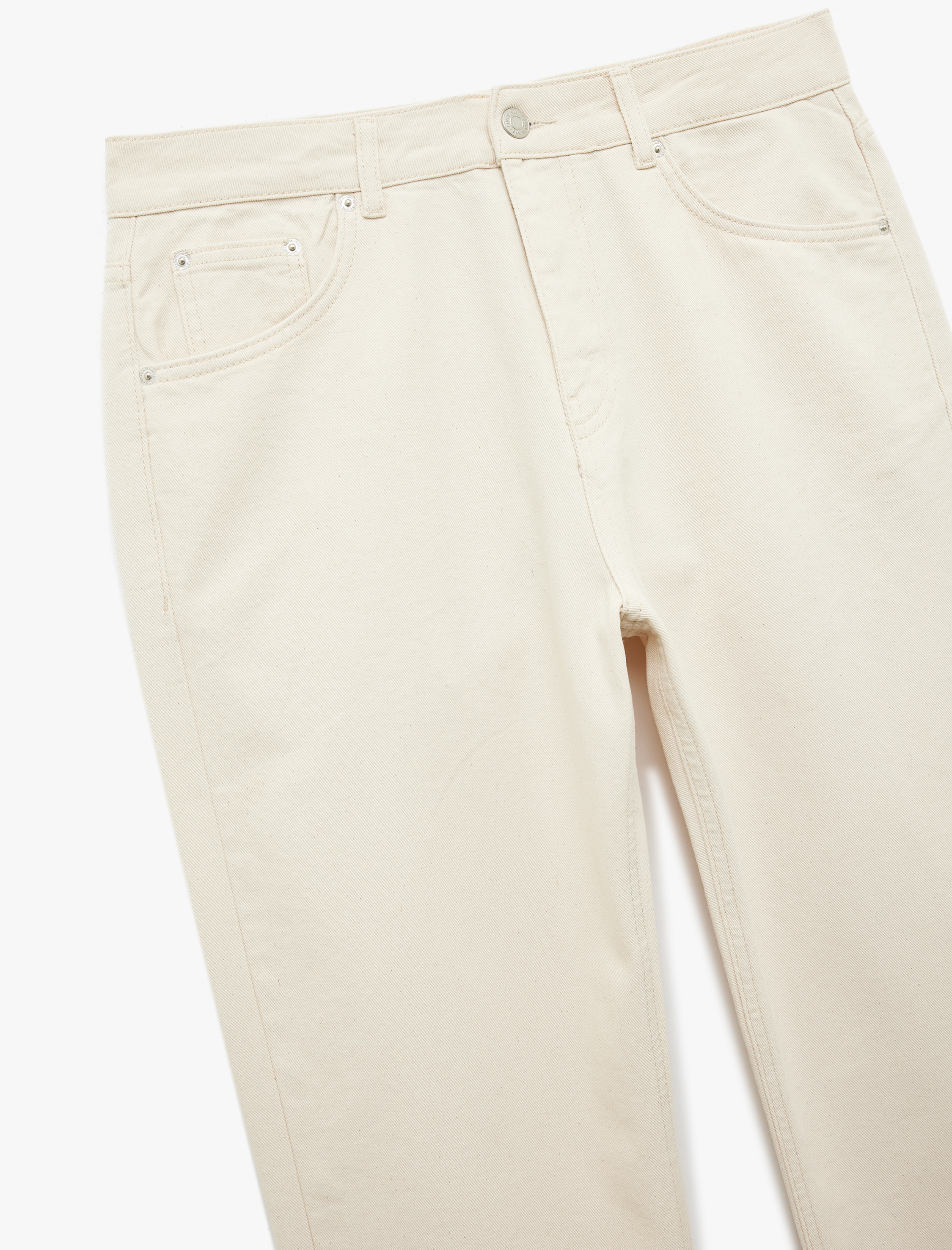   Pamuklu Normal Bel Cep Detaylı Vintage Straight Jean Pantolon