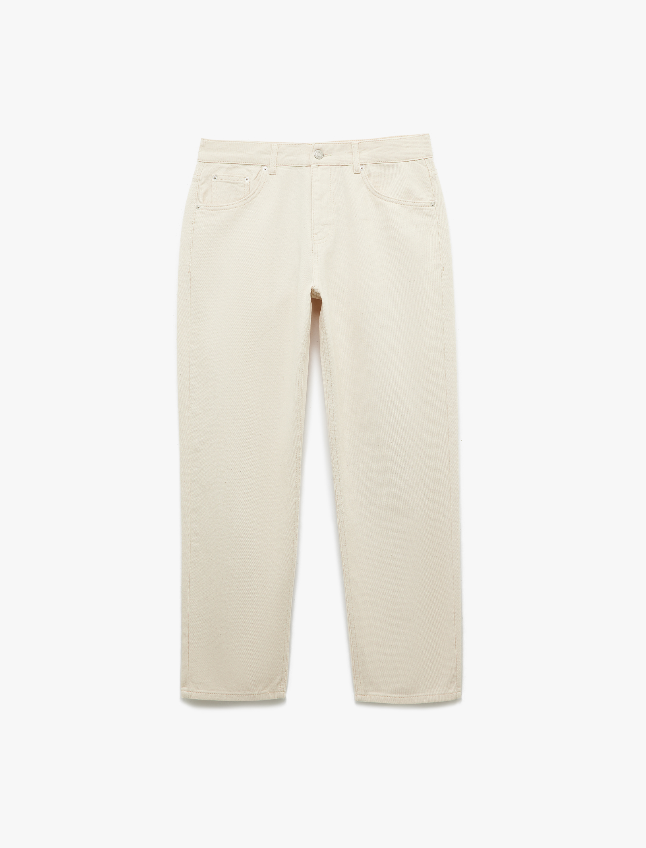  Pamuklu Normal Bel Cep Detaylı Vintage Straight Jean Pantolon