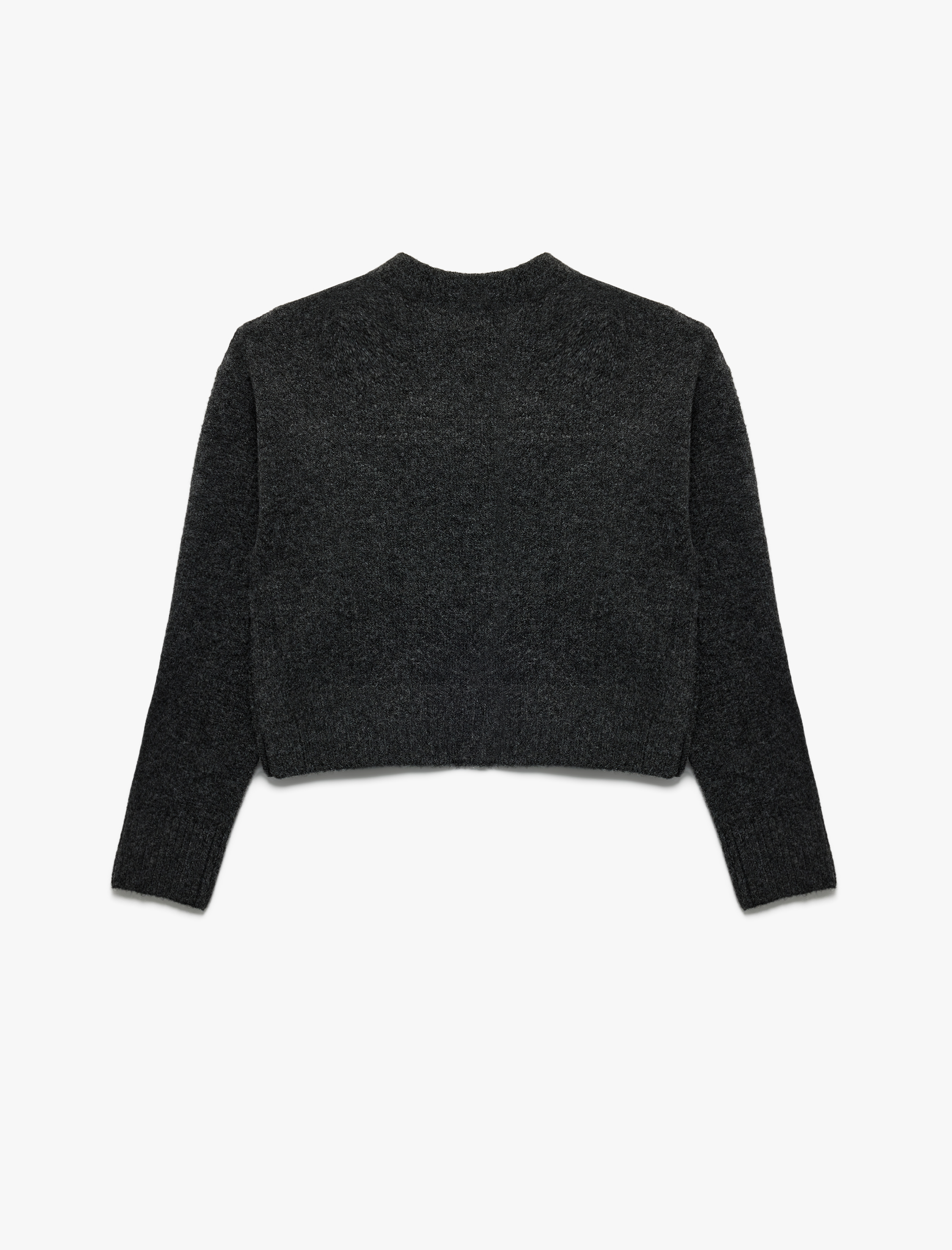   Yumuşak Dokulu Uzun Kollu Dik Yaka Basic Triko Kazak