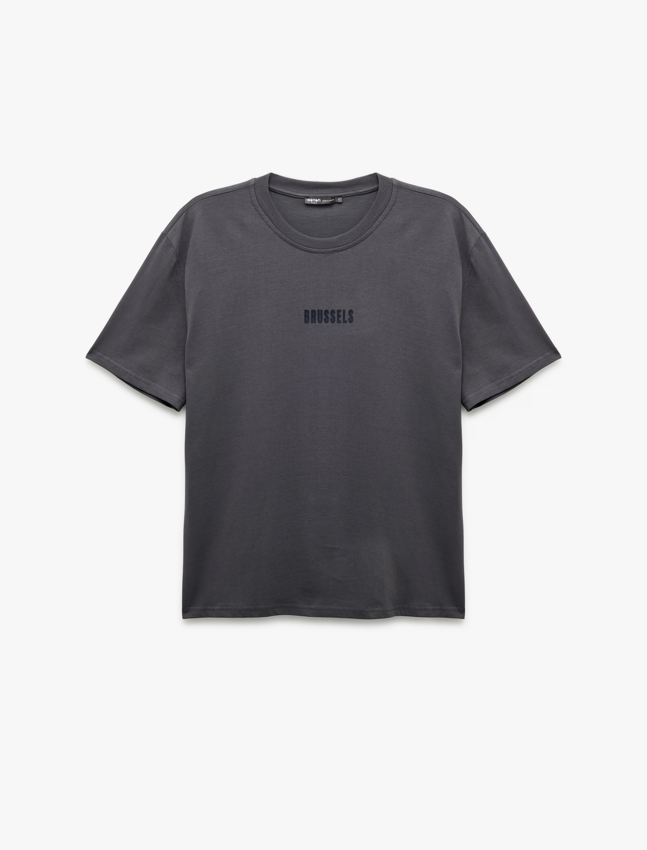   Pamuklu Kısa Kollu Regular Fit Bisiklet Yaka Baskılı Tişört