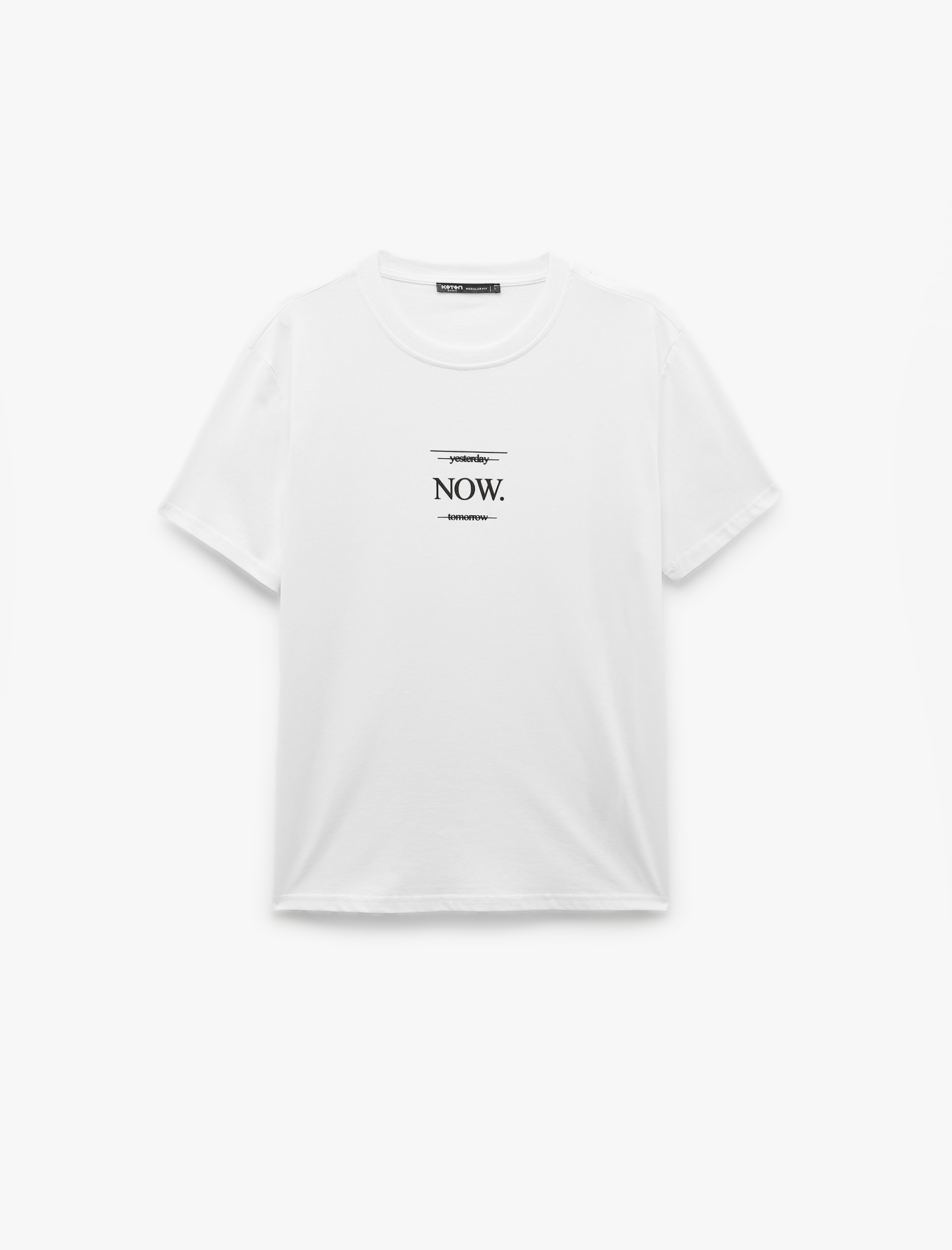   Kısa Kollu Bisiklet Yaka Regular Fit Pamuklu Baskılı Tişört