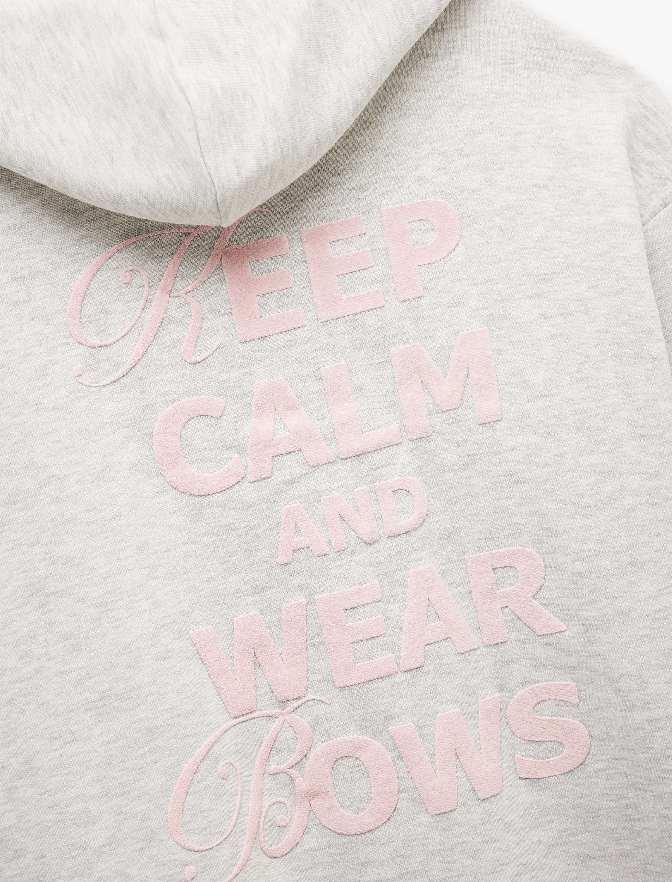   Şardonlu Kanguru Cepli Kapüşonlu Fiyonklu Arkası Baskılı Fermuarlı Oversize Sweatshirt