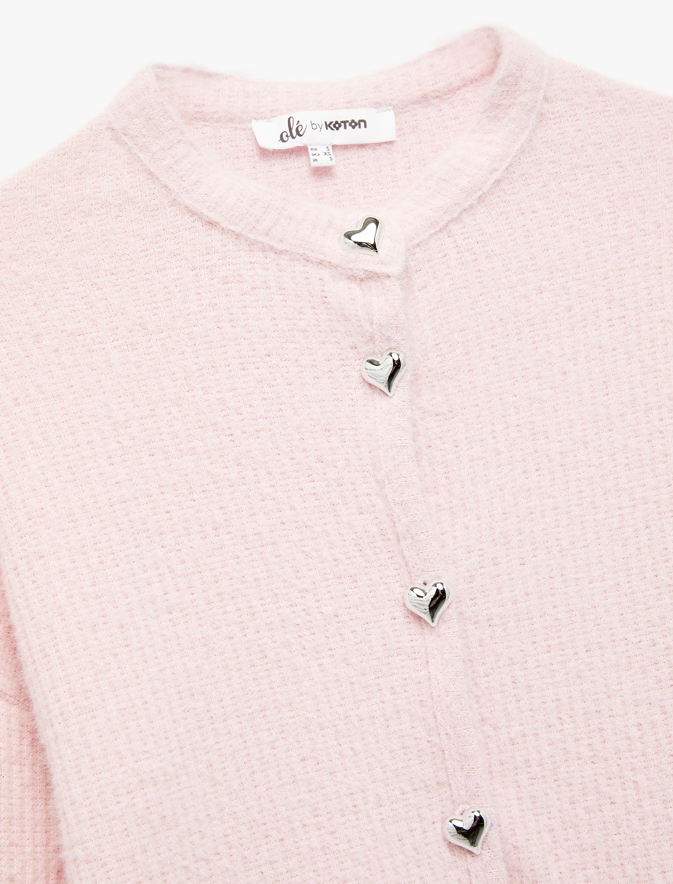   Uzun Kollu Bisiklet Yaka Düğmeli Hırka