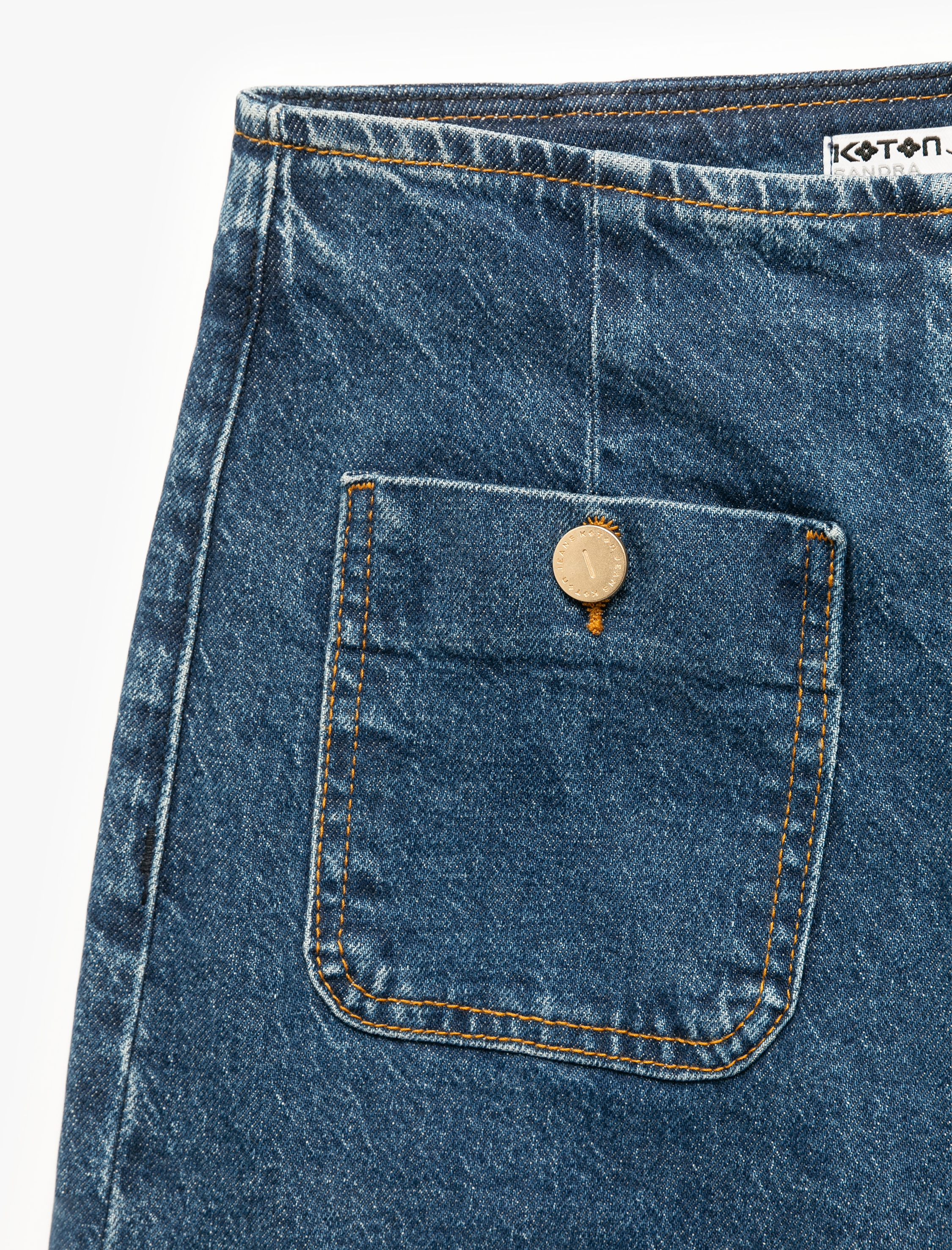   Yüksek Bel Cepli Düğmeli Rahat Kalıp Jean Pantolon - Culotte Jeans
