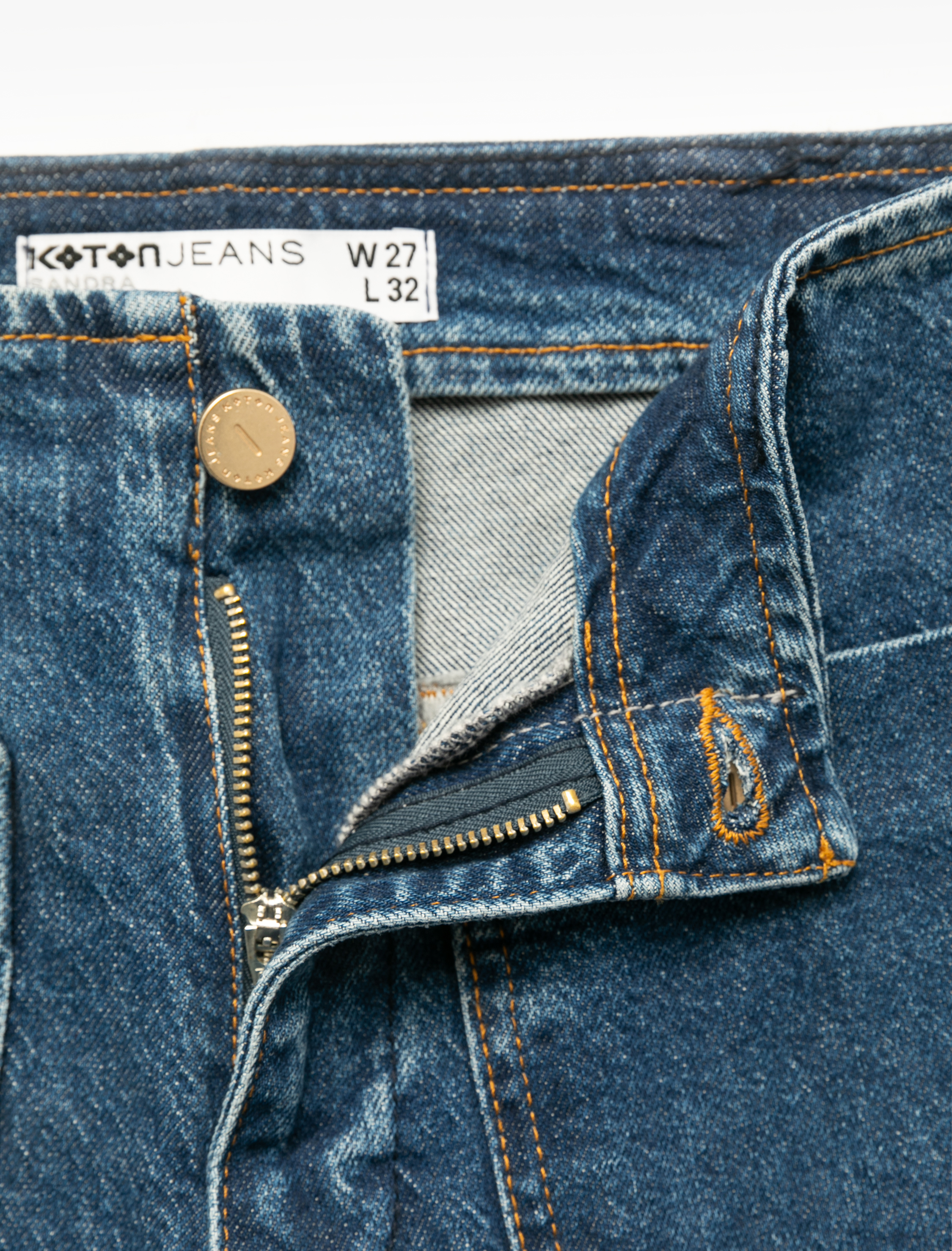   Yüksek Bel Cepli Düğmeli Rahat Kalıp Jean Pantolon - Culotte Jeans