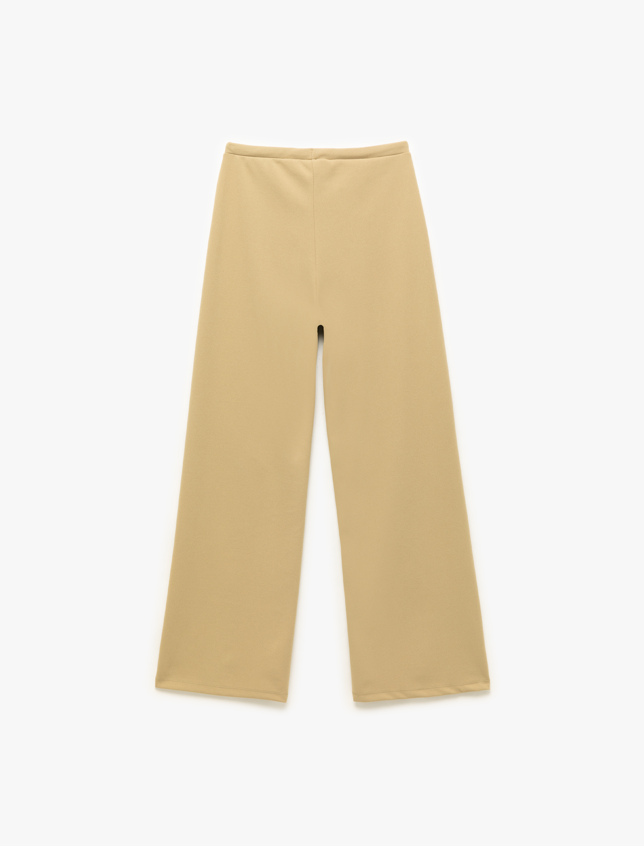   Yüksek Bel Bağcıklı Geniş Paça Pantolon