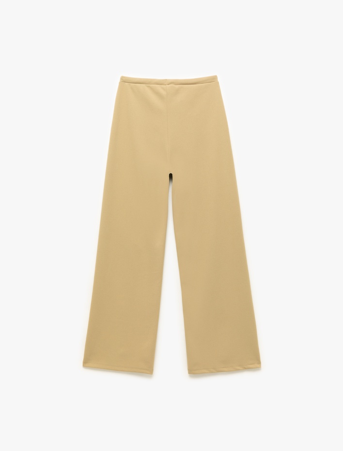  Yüksek Bel Bağcıklı Geniş Paça Pantolon