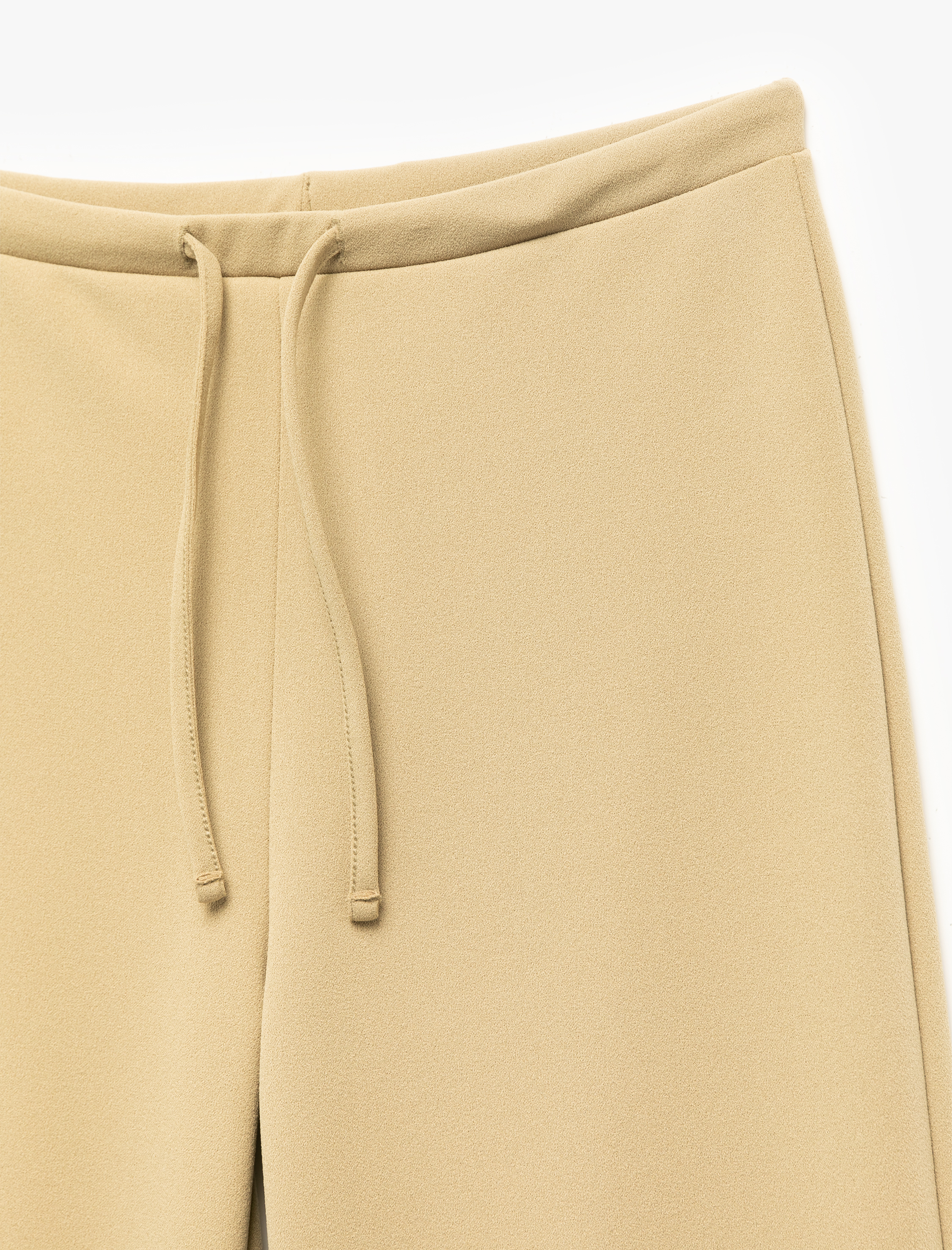   Yüksek Bel Bağcıklı Geniş Paça Pantolon