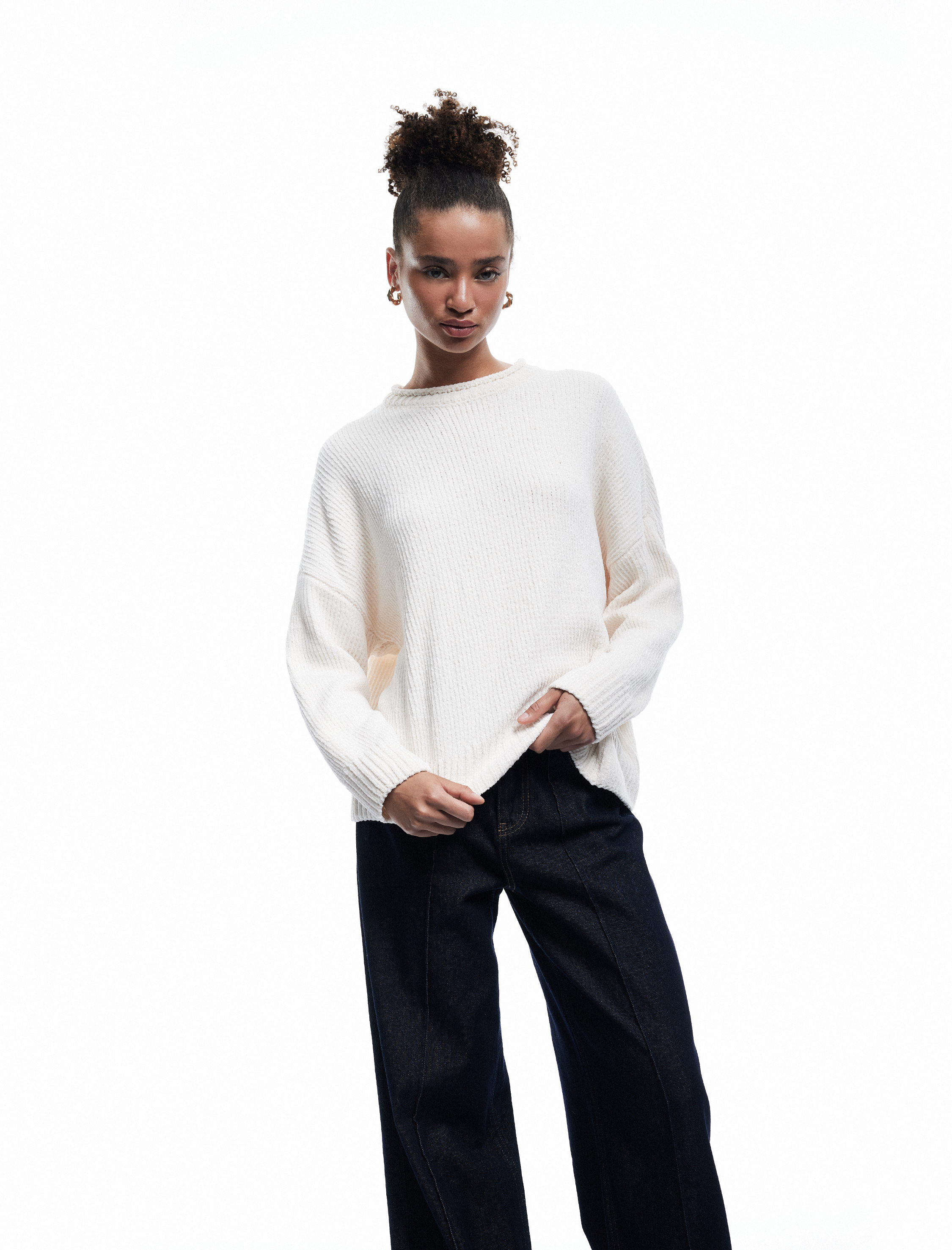 Uzun Kollu Bisiklet Yaka Basic Triko Kazak