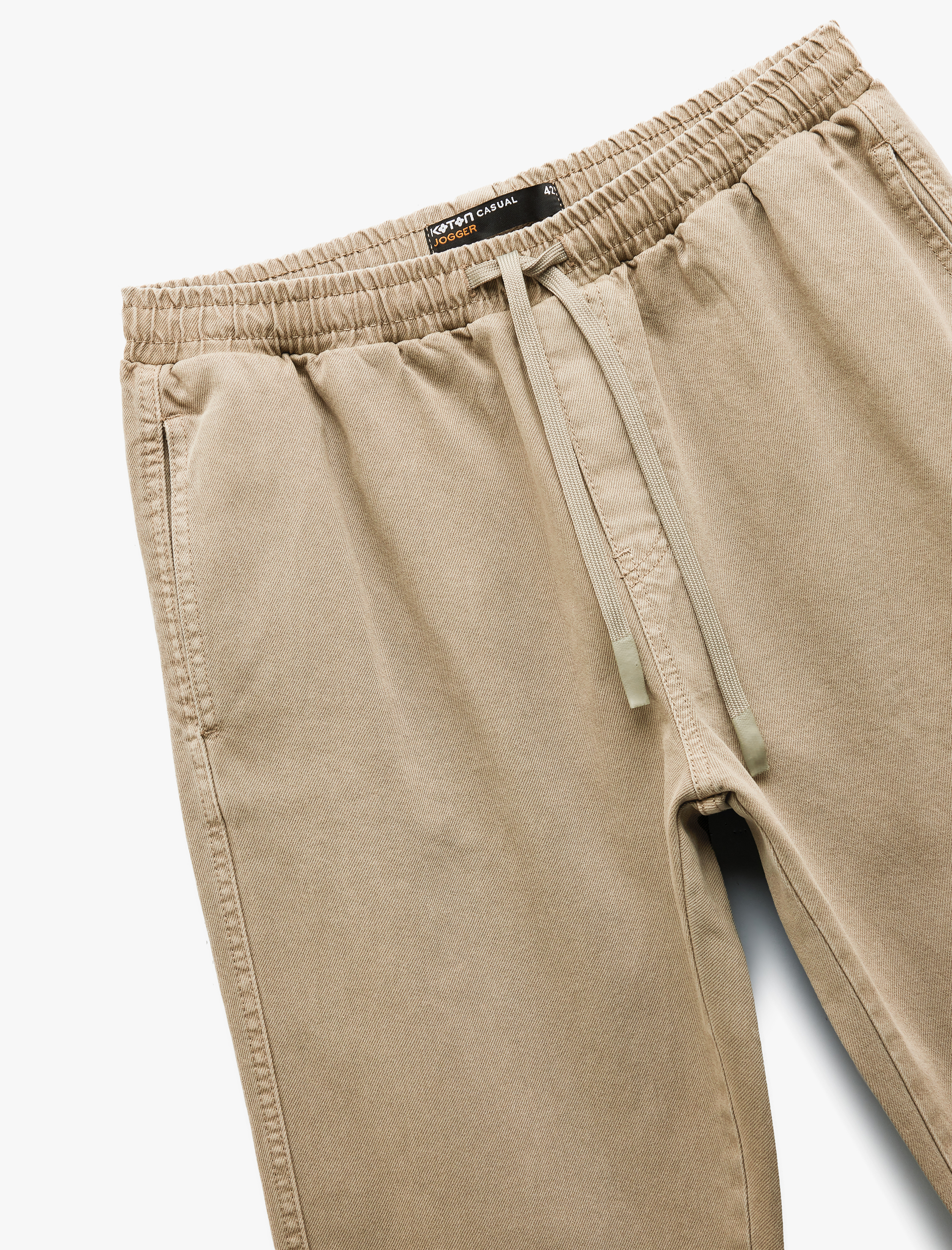   Cep Detaylı Pamuklu Straight Fit Beli Bağcıklı Rahat Kesim Gabardin Pantolon