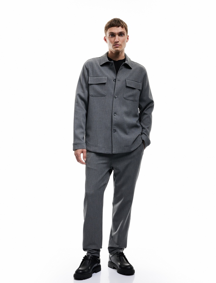  Viskon Karışımlı Cep Detaylı Rahat Kesim Beli Bağcıklı Pantolon