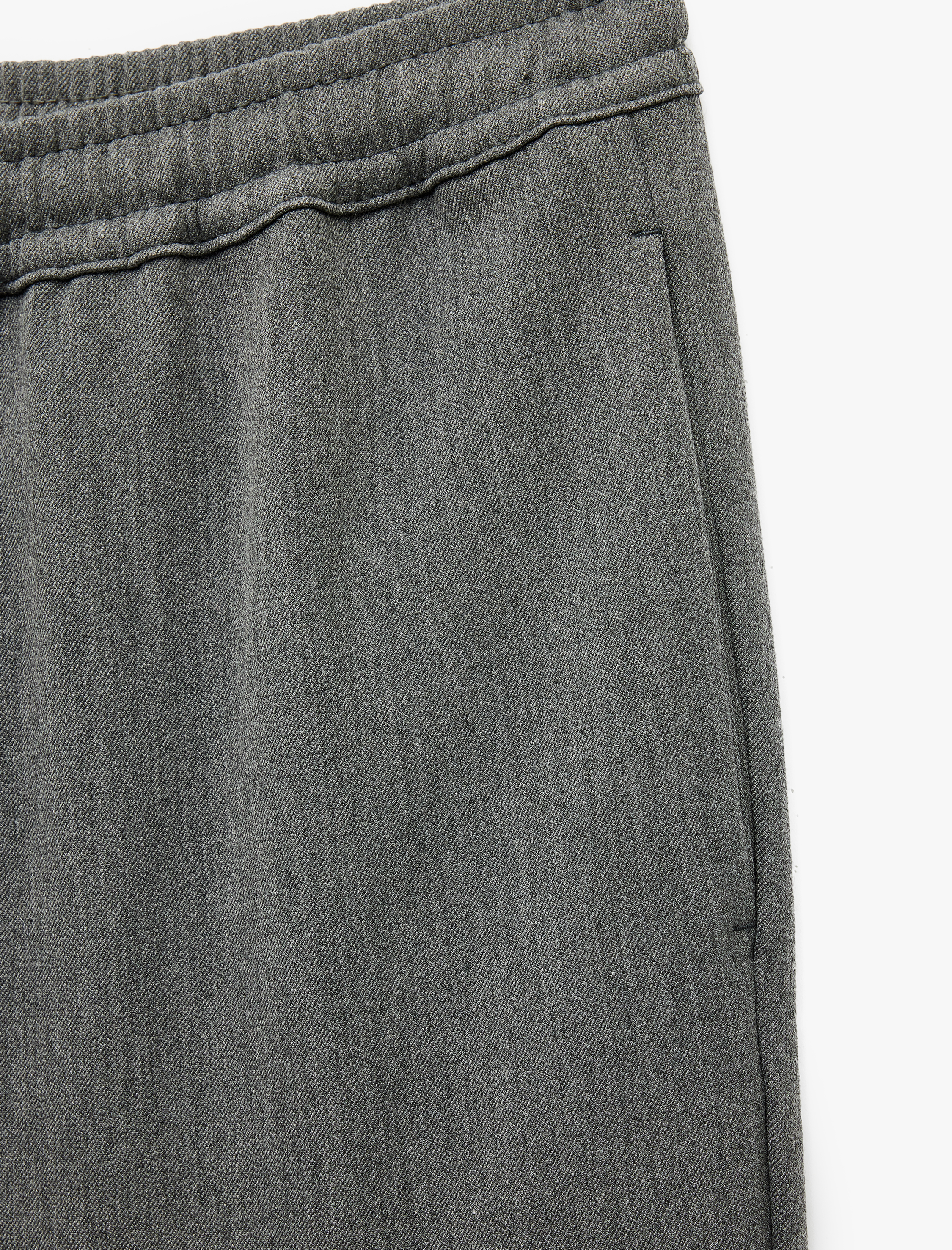   Viskon Karışımlı Cep Detaylı Rahat Kesim Beli Bağcıklı Pantolon