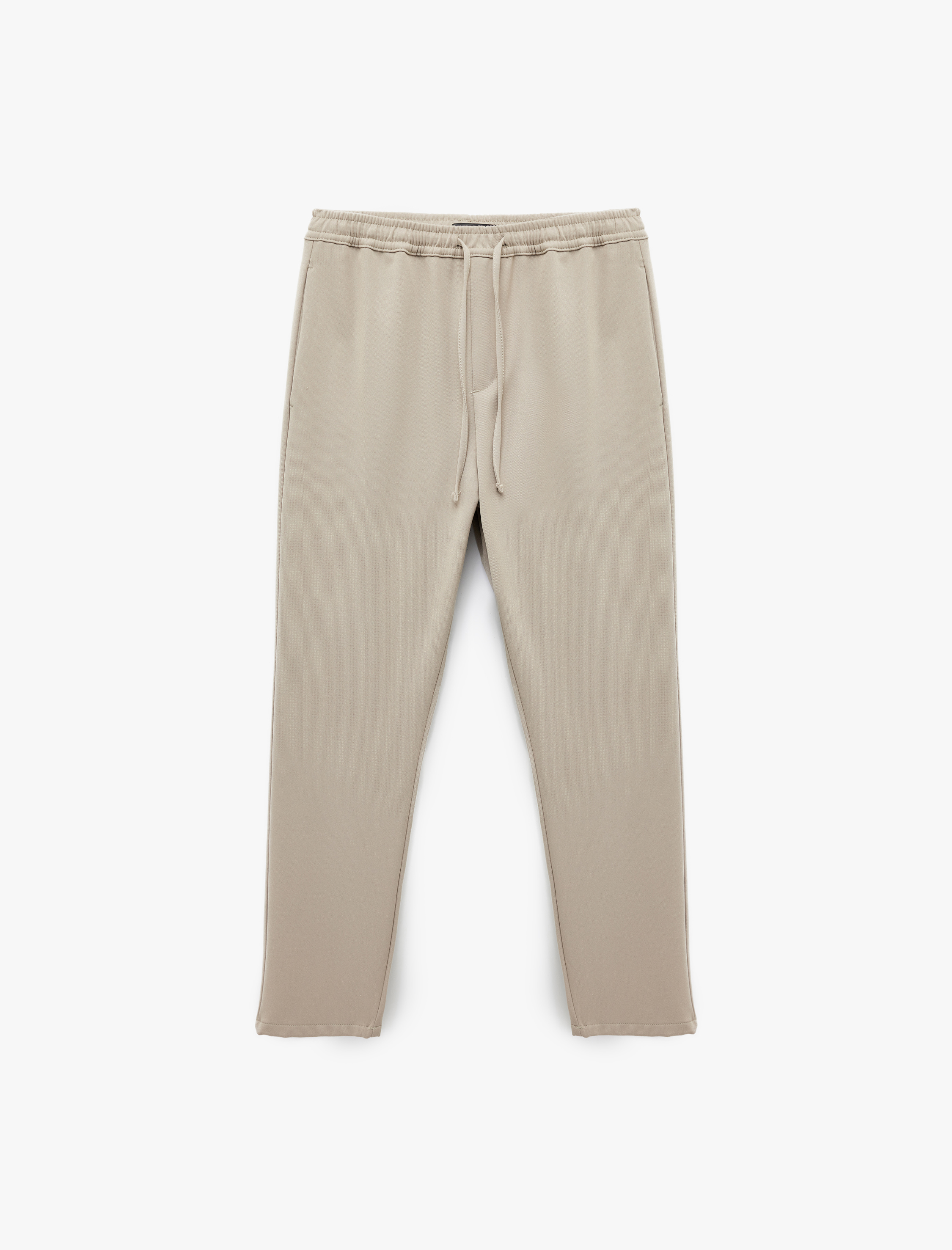   Viskon Karışımlı Cep Detaylı Rahat Kesim Beli Bağcıklı Pantolon