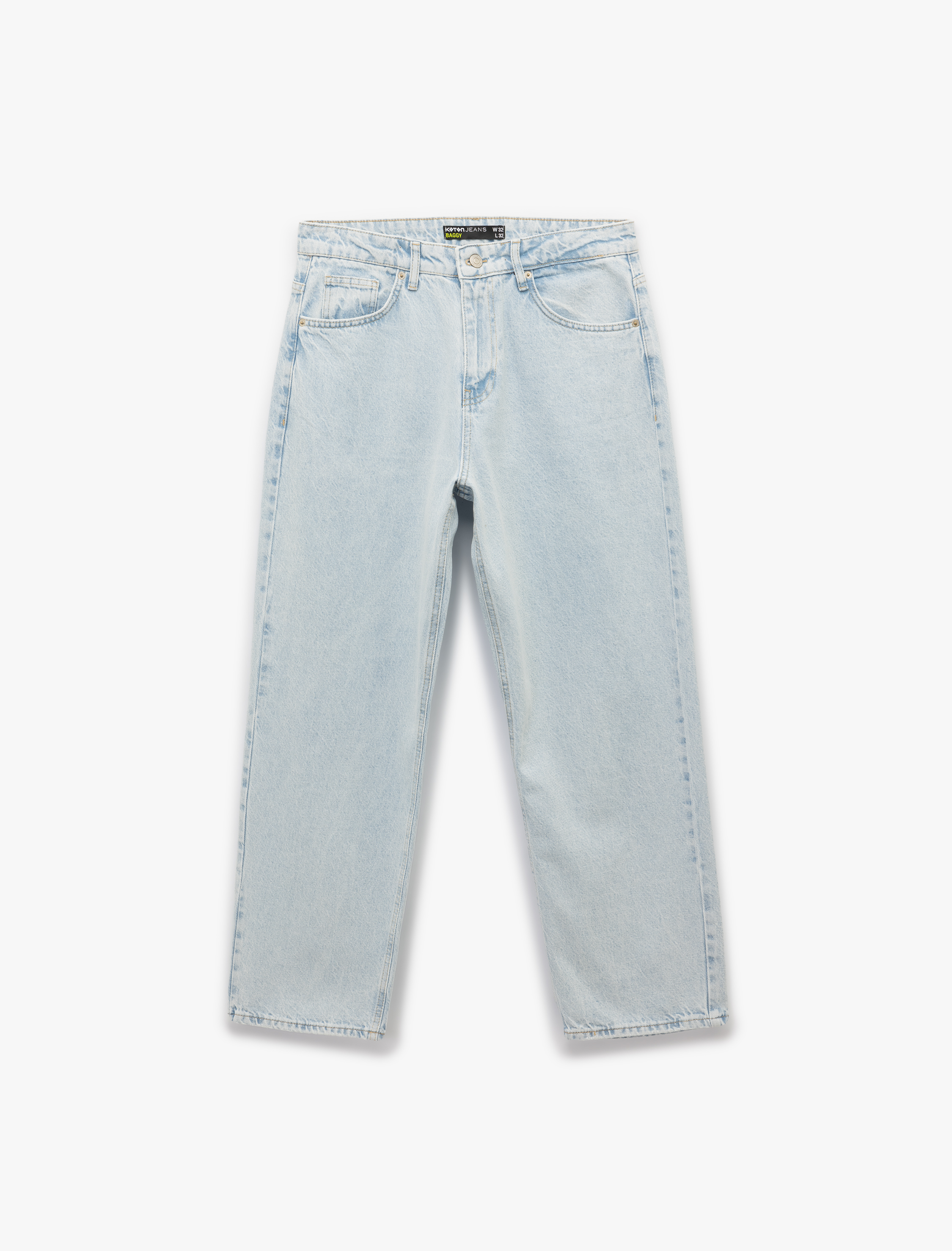   Pamuklu Cep Detaylı Bol Baggy Jean Pantolon