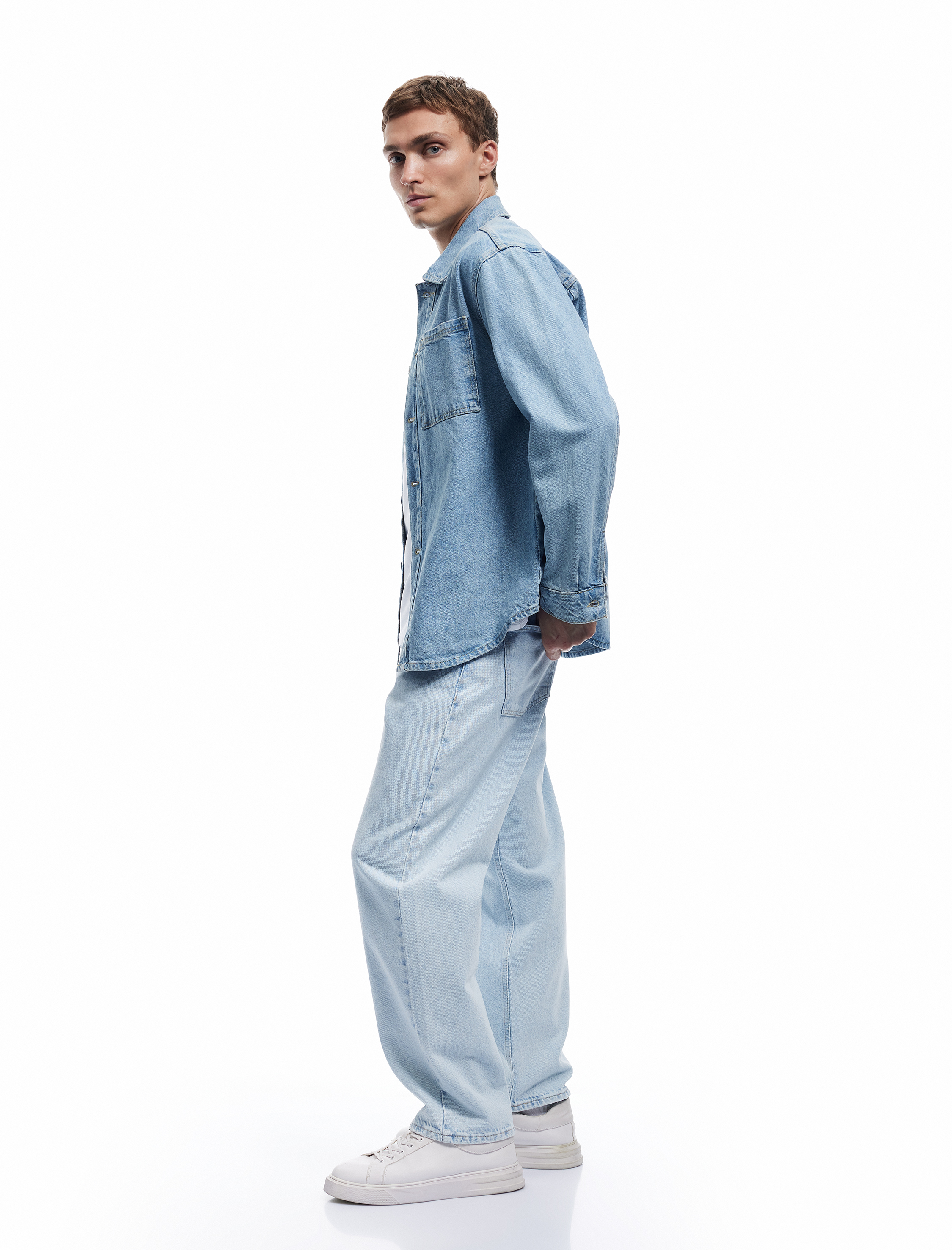   Pamuklu Cep Detaylı Bol Baggy Jean Pantolon