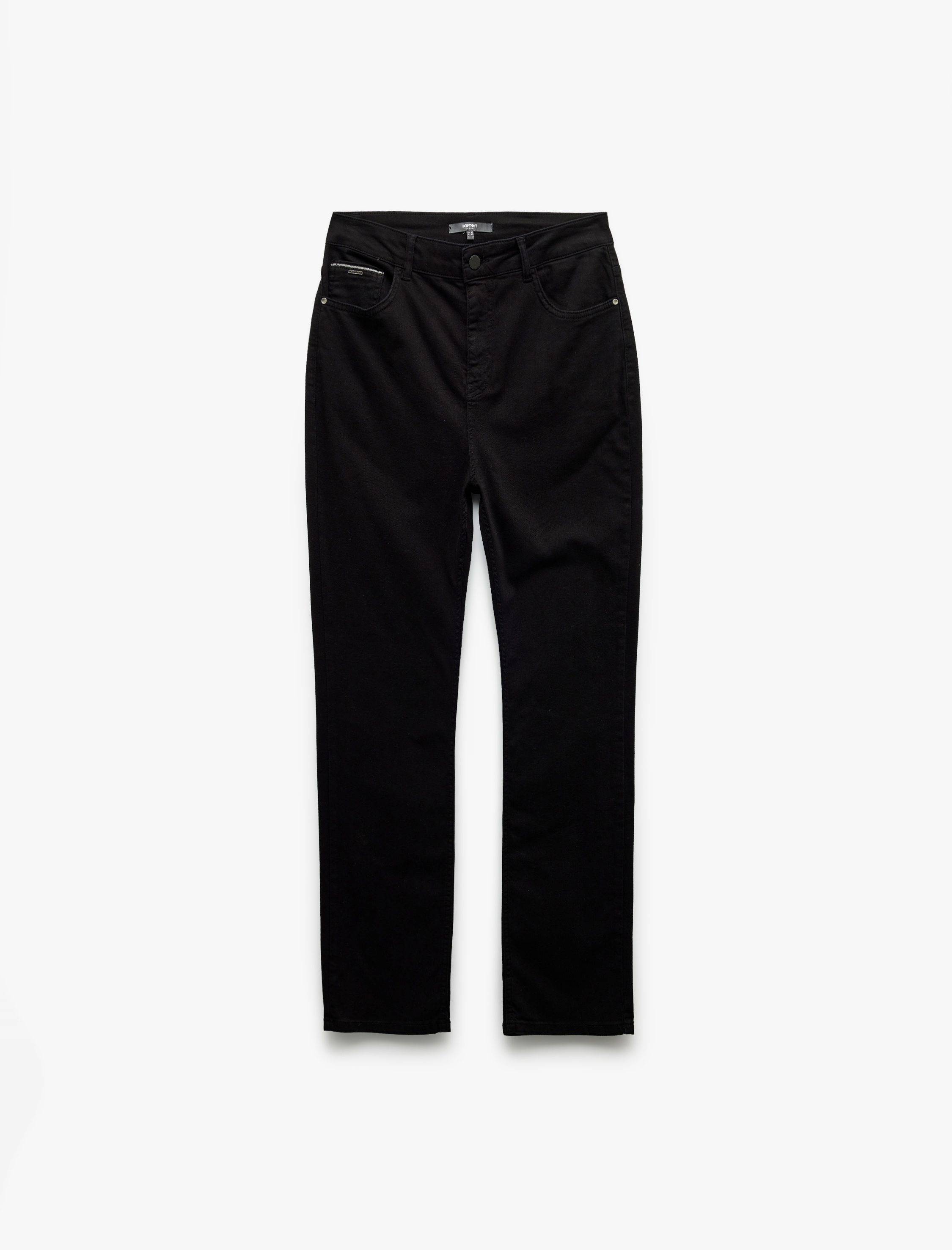   Normal Bel Düğmeli Pamuklu Cep Detaylı Gabardin Pantolon