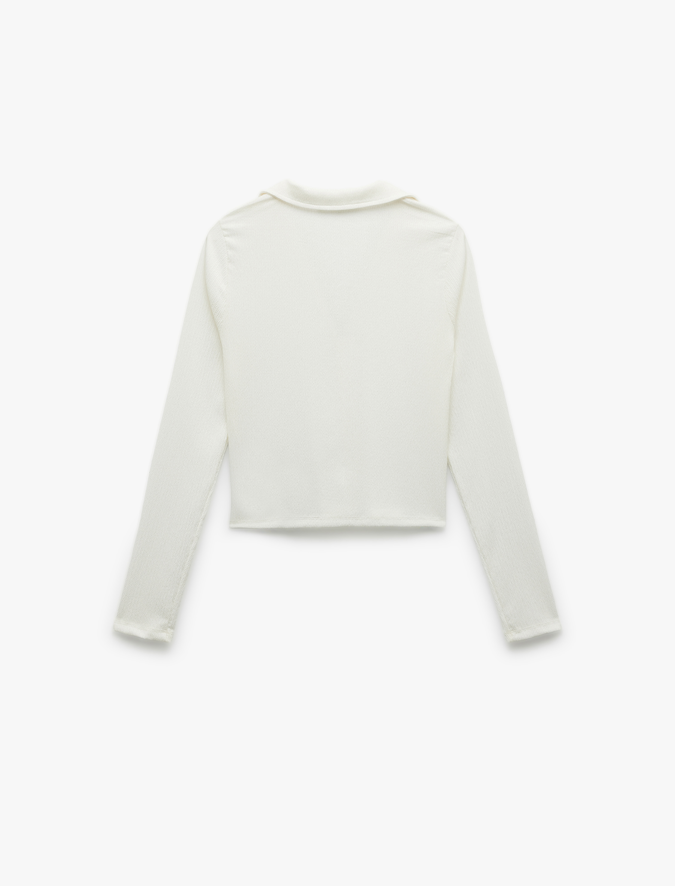   Gömlek Yaka Uzun Kollu Düğmeli Slim Fit Tişört