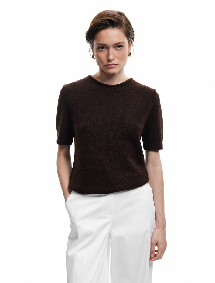  Bisiklet Yaka Kısa Kollu Triko Kazak