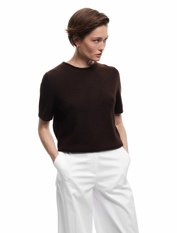  Bisiklet Yaka Kısa Kollu Triko Kazak