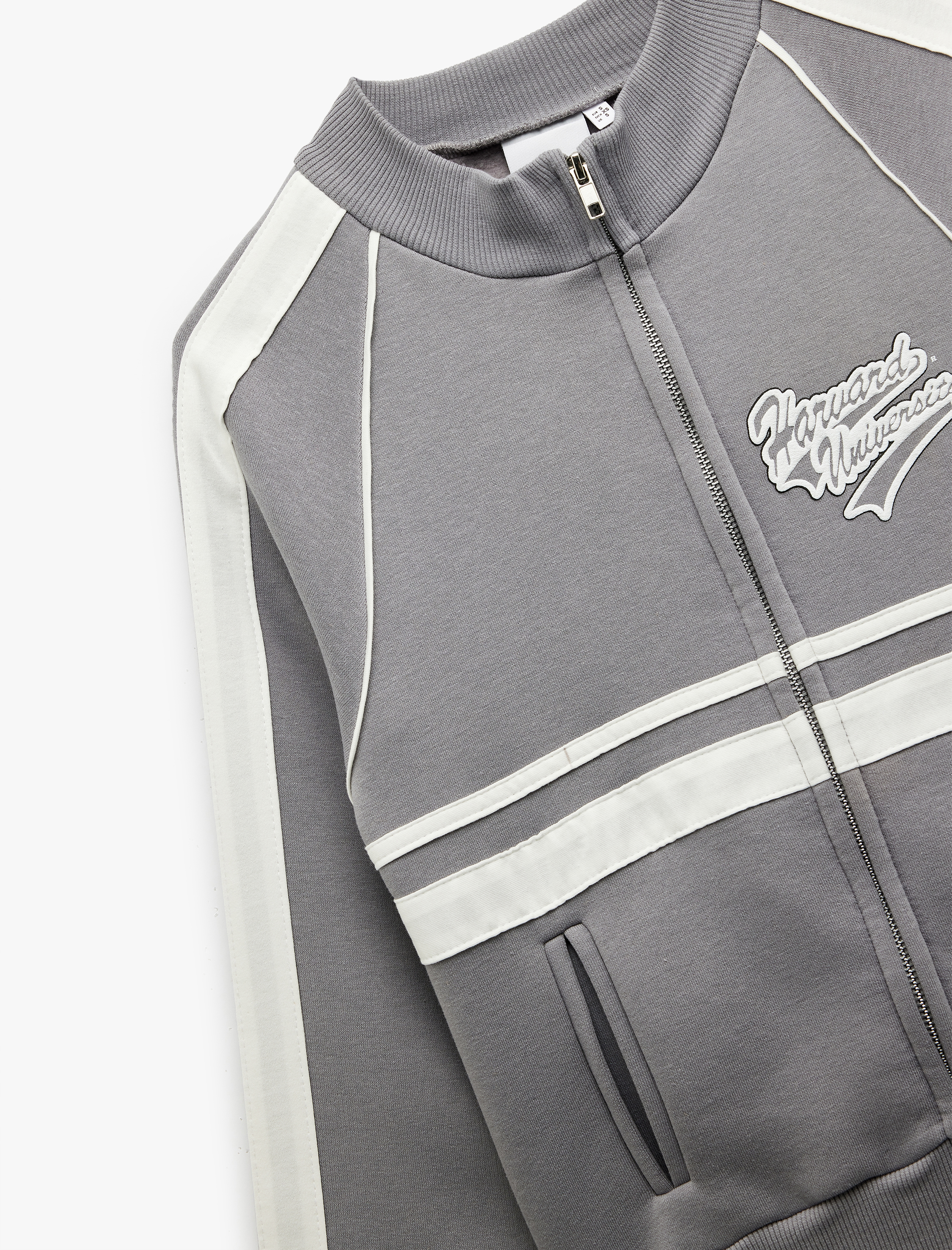   Harvard Lisanslı Fermuarlı Şardonlu Baskılı Sweatshirt