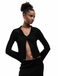 Bürümcük Kumaş Slim Fit Düğmeli Ekstra Uzun İspanyol Kollu Gömlek