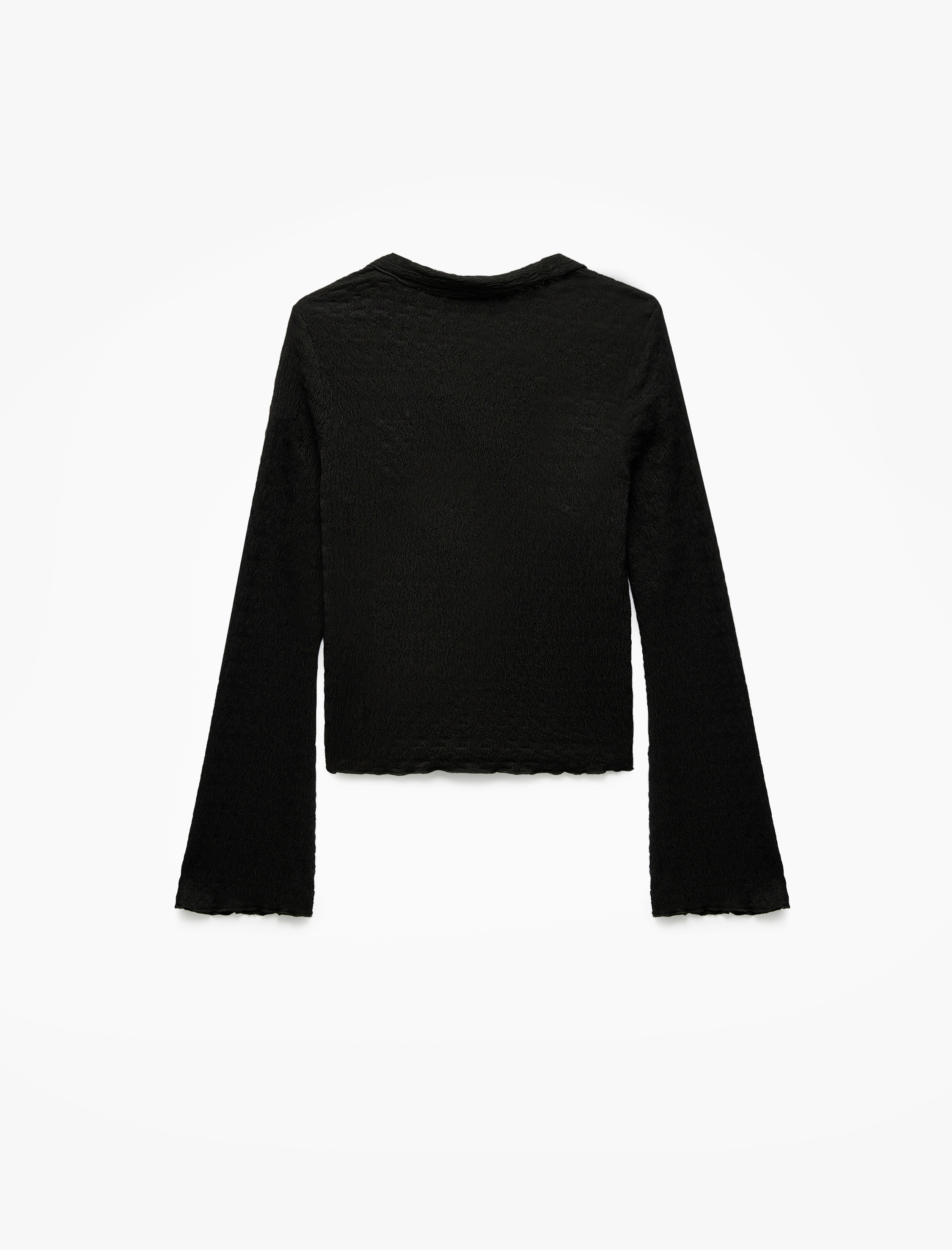   Bürümcük Kumaş Slim Fit Düğmeli Ekstra Uzun İspanyol Kollu Gömlek