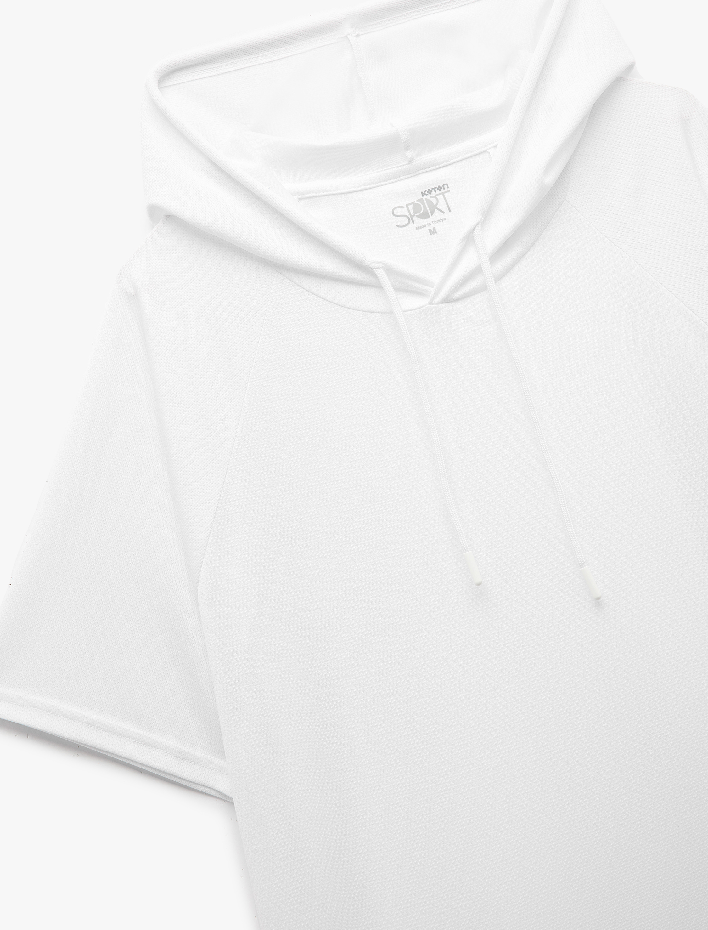 Kısa Kollu Kapşonlu Oversize Spor Tişört