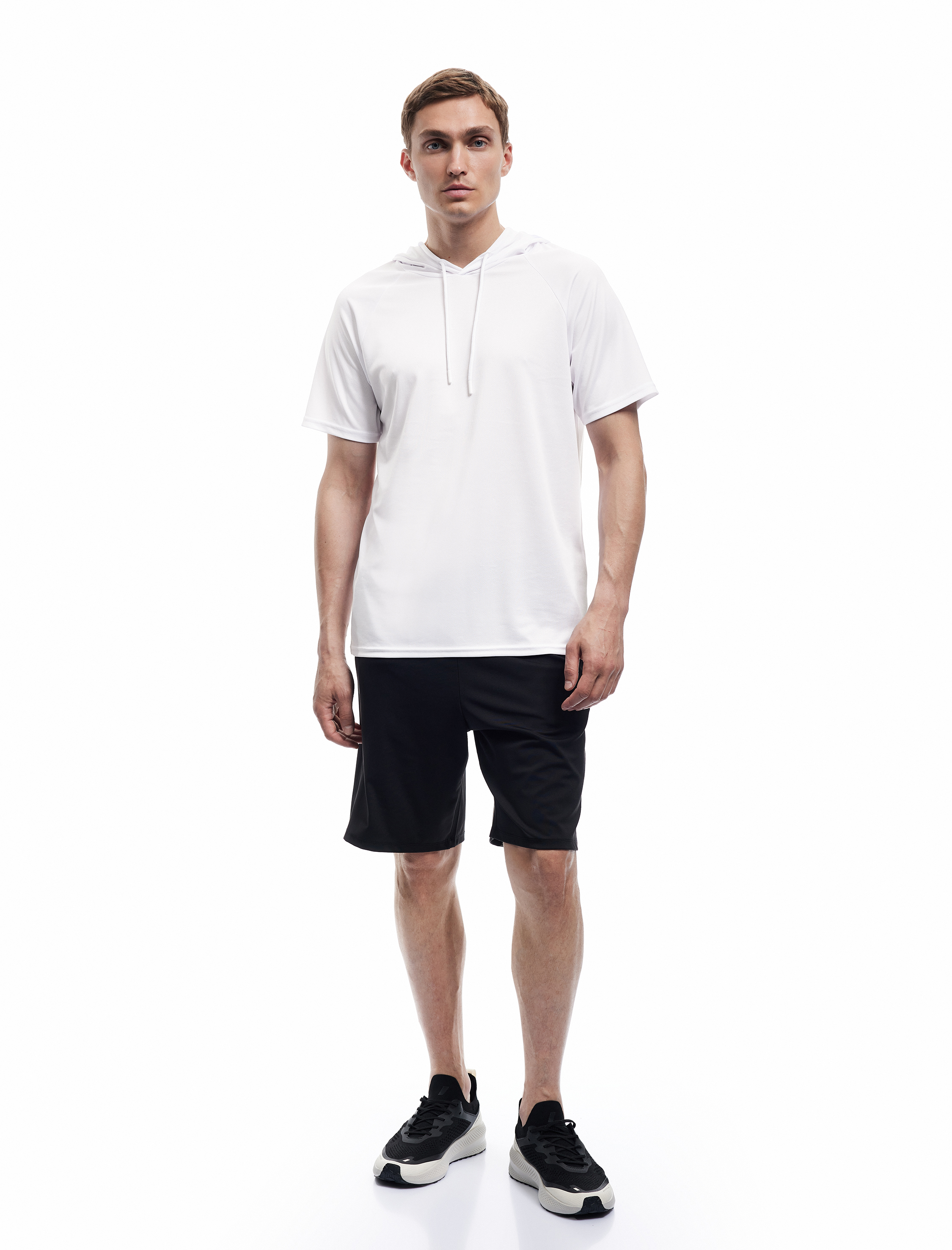 Kısa Kollu Kapşonlu Oversize Spor Tişört