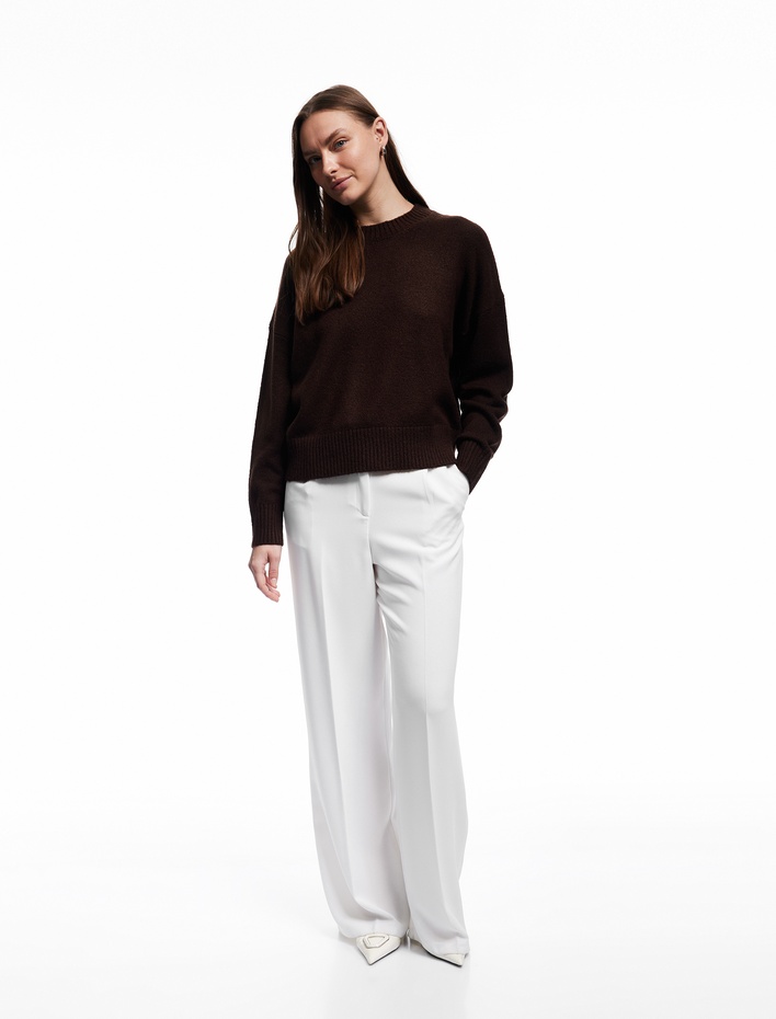  Uzun Kollu Bisiklet Yaka Triko Basic Kazak