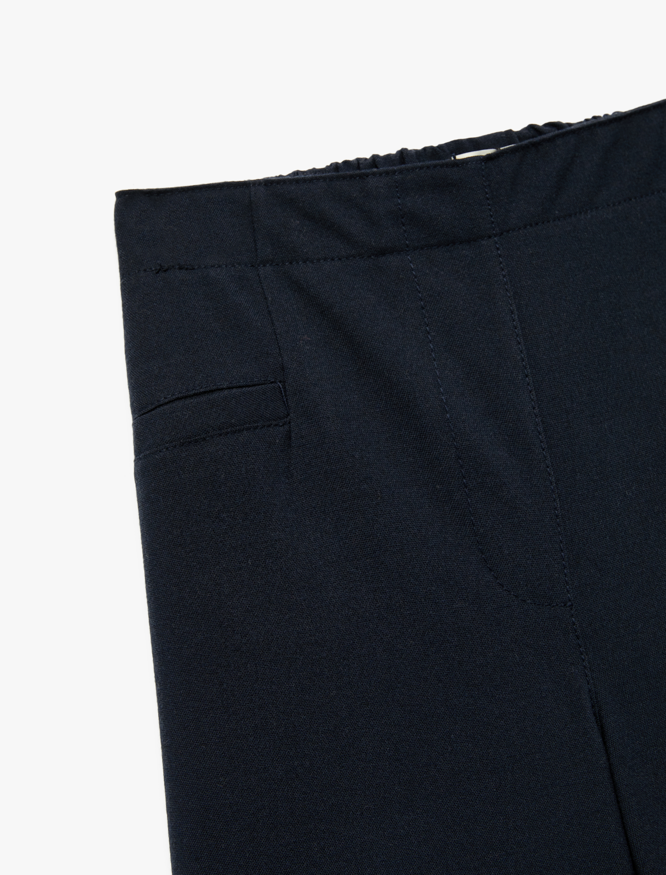 Kız Çocuk Cepli Viskon Karışımlı Bol Kesim Okul Pantolonu