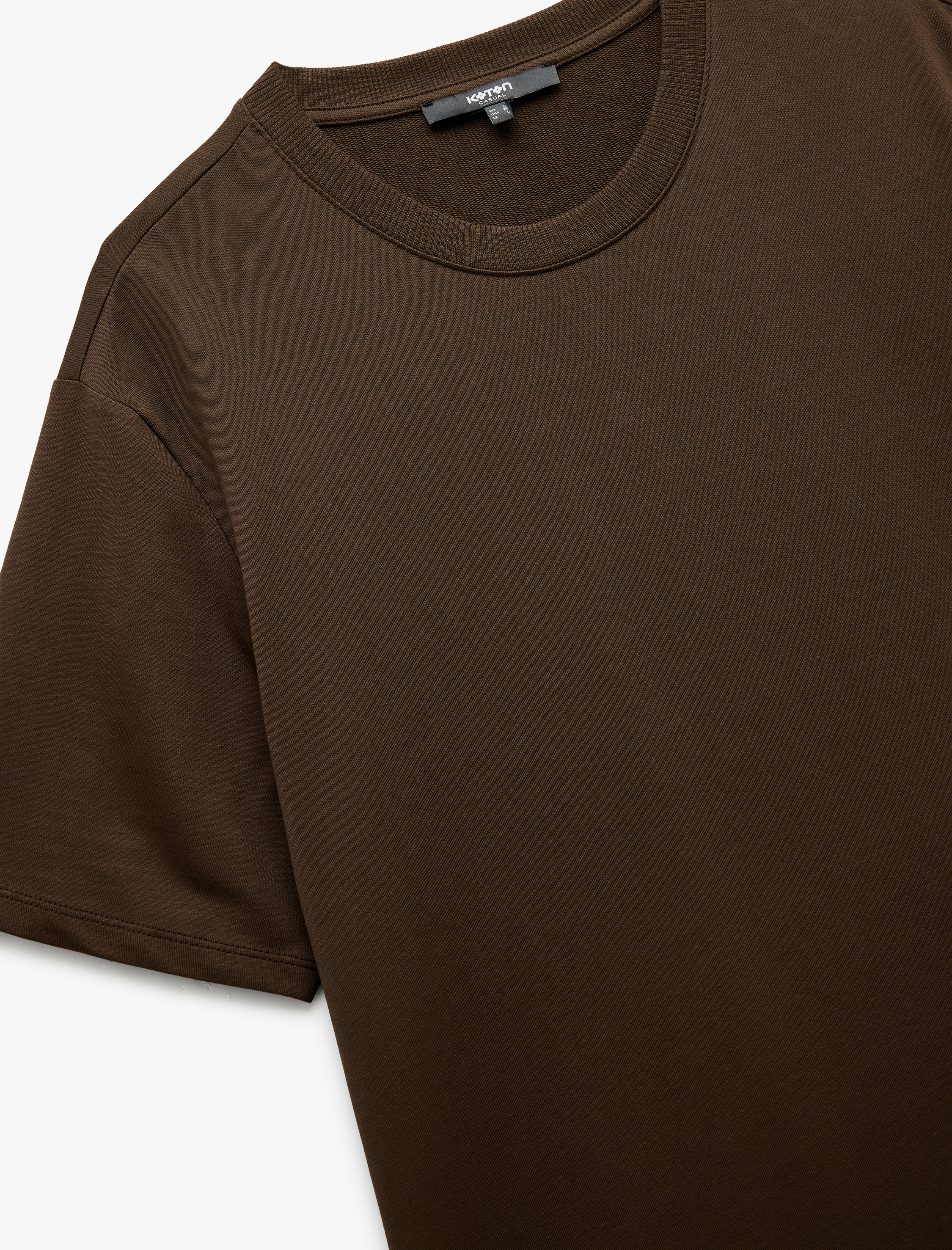   Kısa Kollu Bisiklet Yaka Tok Kumaş Regular Fit Pamuklu Tişört