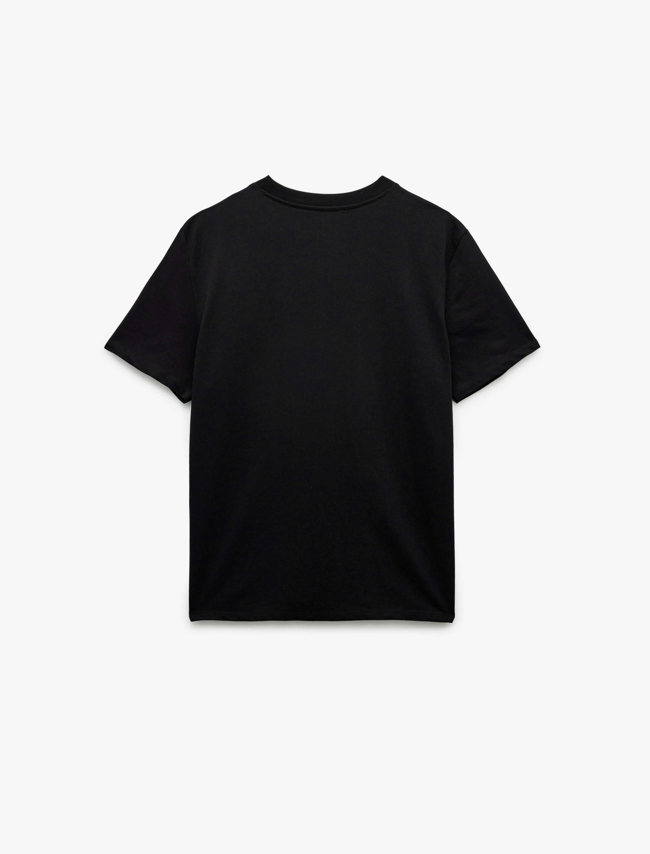   Kısa Kollu Bisiklet Yaka Tok Kumaş Regular Fit Pamuklu Tişört