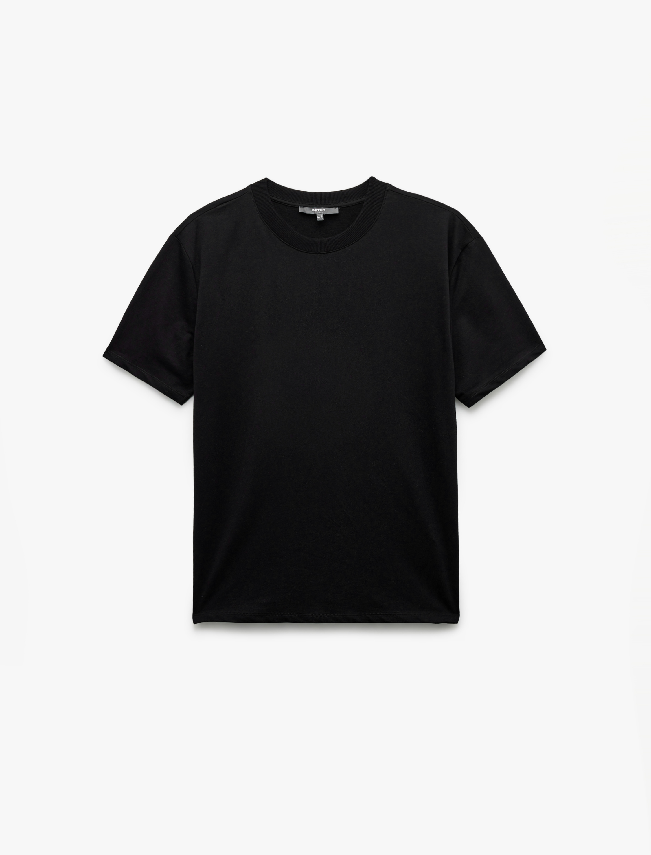   Kısa Kollu Bisiklet Yaka Tok Kumaş Regular Fit Pamuklu Tişört