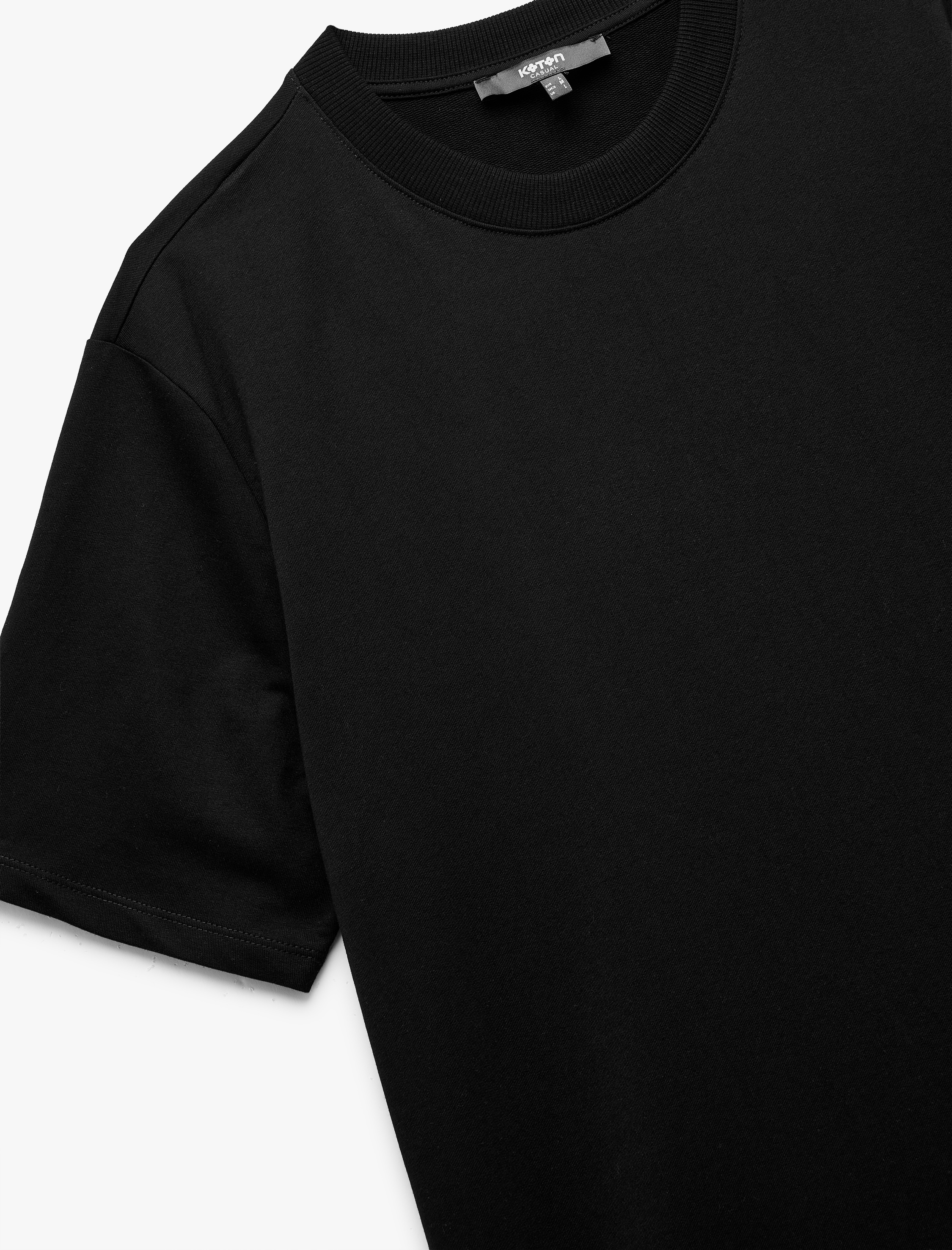   Kısa Kollu Bisiklet Yaka Tok Kumaş Regular Fit Pamuklu Tişört