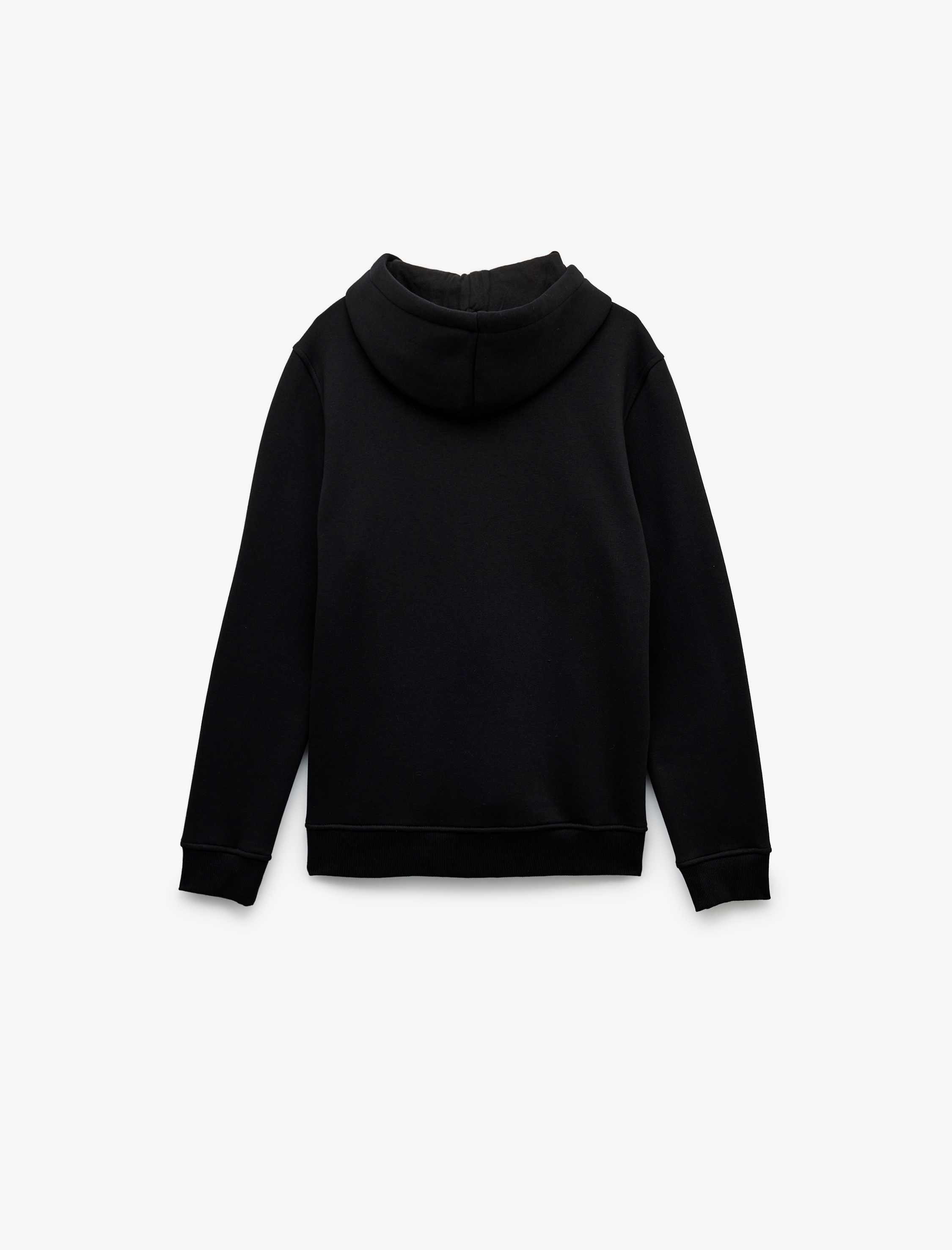   Şardonlu Uzun Kollu Basic Kapşonlu Sweatshirt