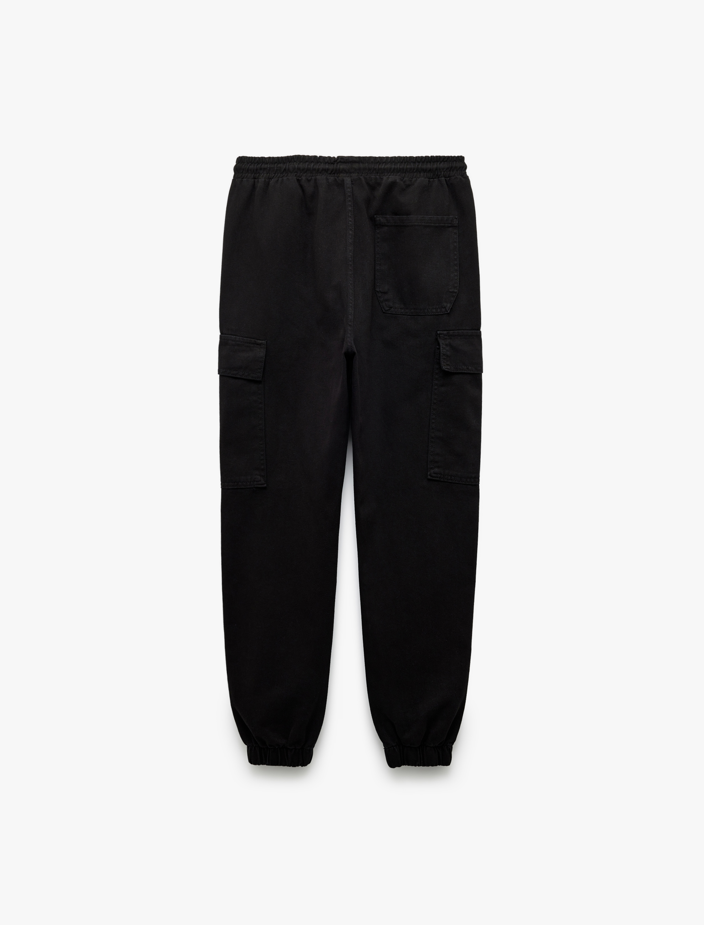   Beli Bağcıklı Kargo Cep Detaylı Pamuklu Rahat Kesim Gabardin Jogger Pantolon