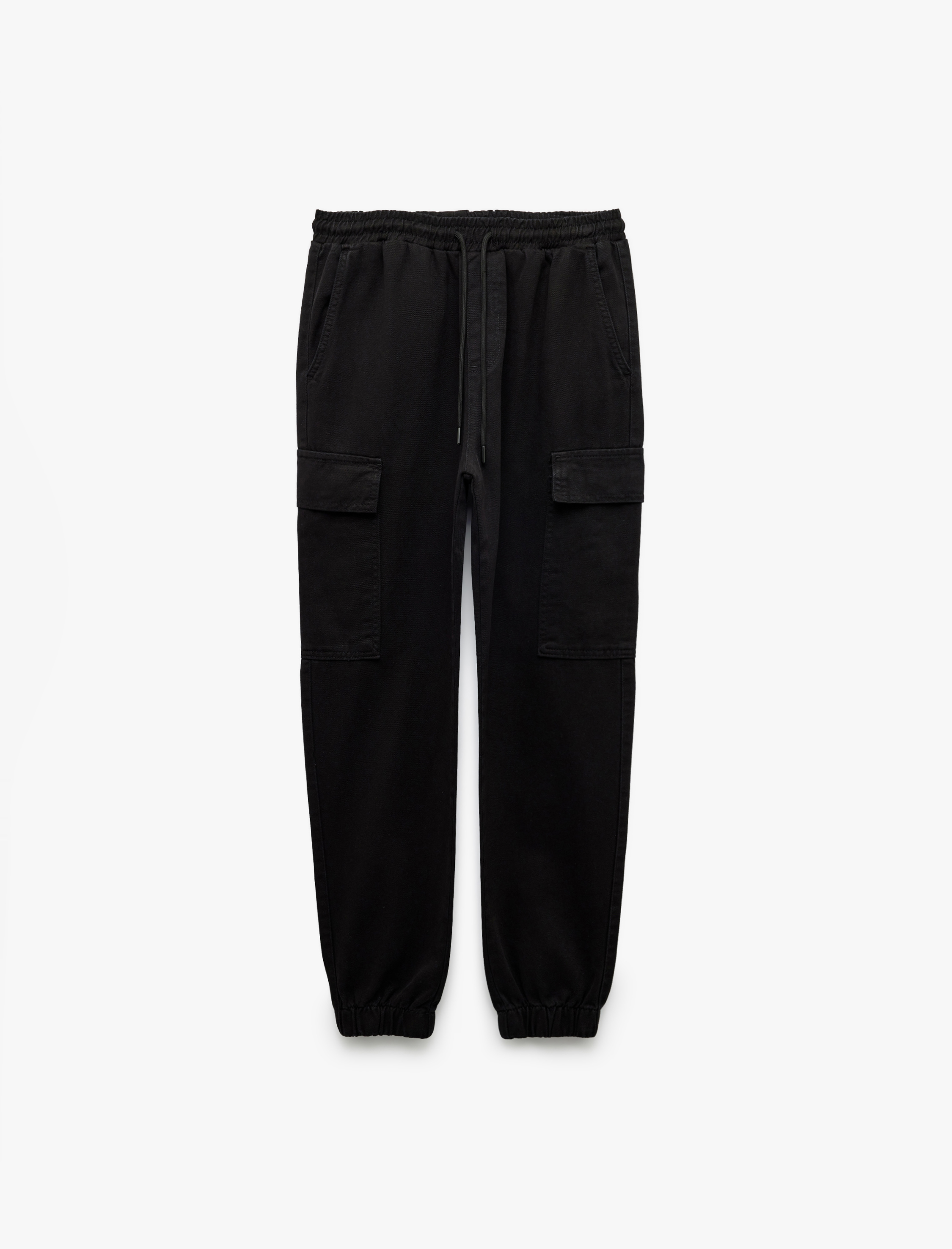   Beli Bağcıklı Kargo Cep Detaylı Pamuklu Rahat Kesim Gabardin Jogger Pantolon