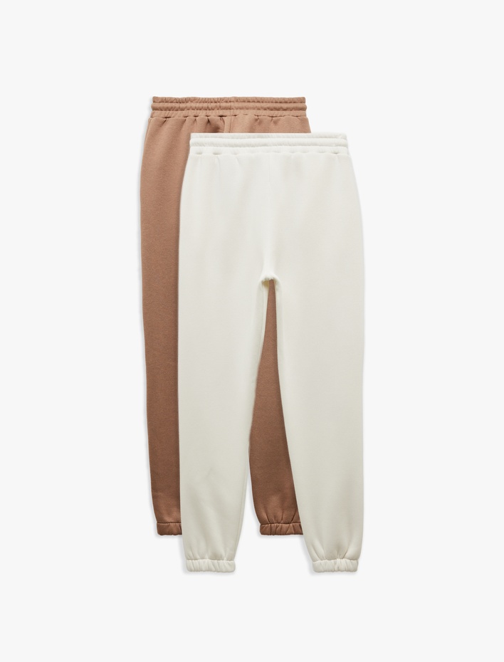  Üç İplik Şardonlu Cepli 2'li Jogger Eşofman Altı Seti