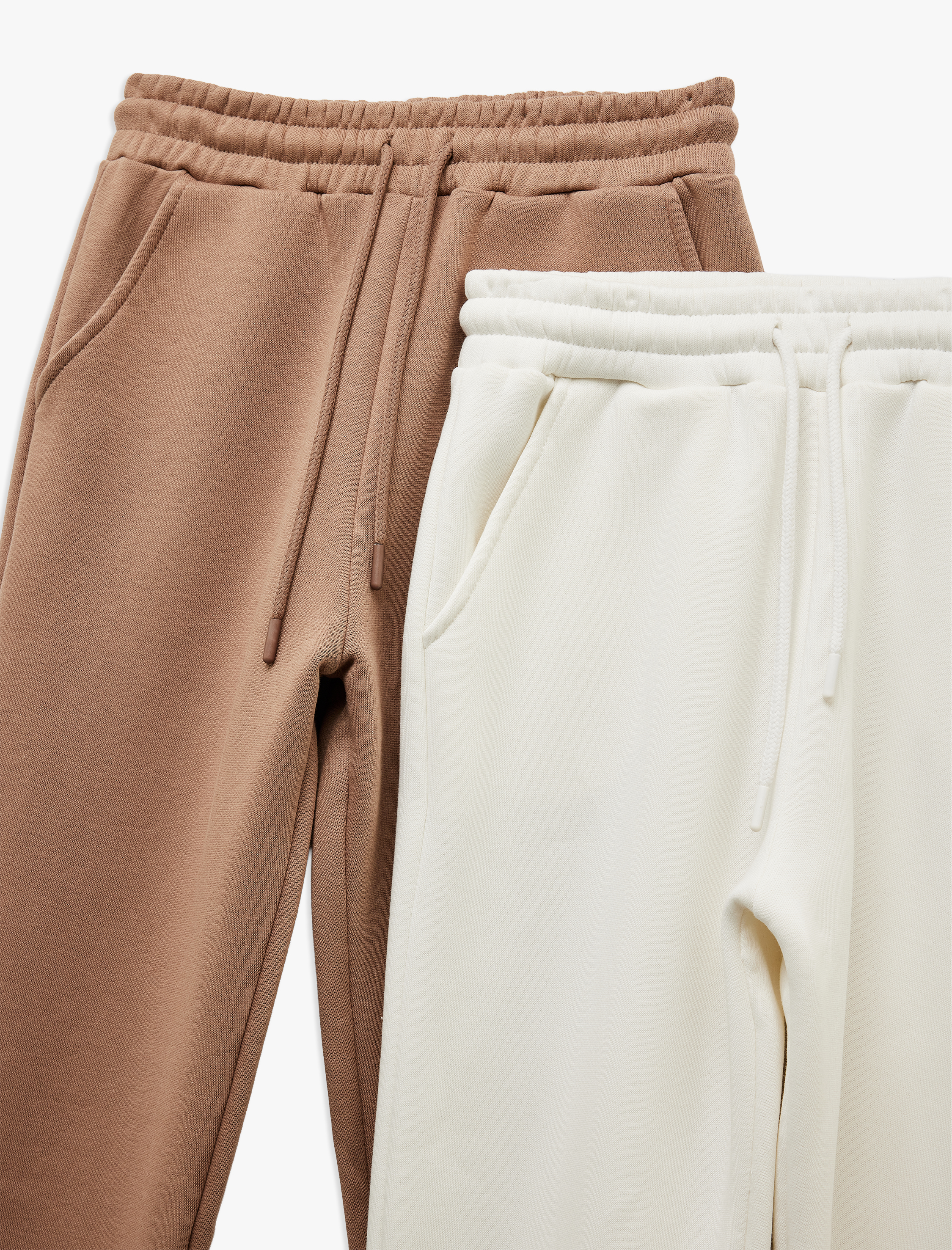   Üç İplik Şardonlu Cepli 2'li Jogger Eşofman Altı Seti