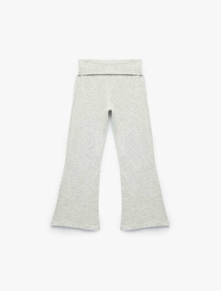 Kız Çocuk Pamuklu İspanyol Paça Slim Fit Basic Pantolon