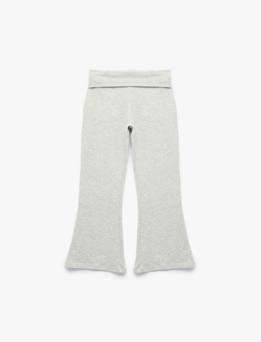  Kız Çocuk Pamuklu İspanyol Paça Slim Fit Basic Pantolon