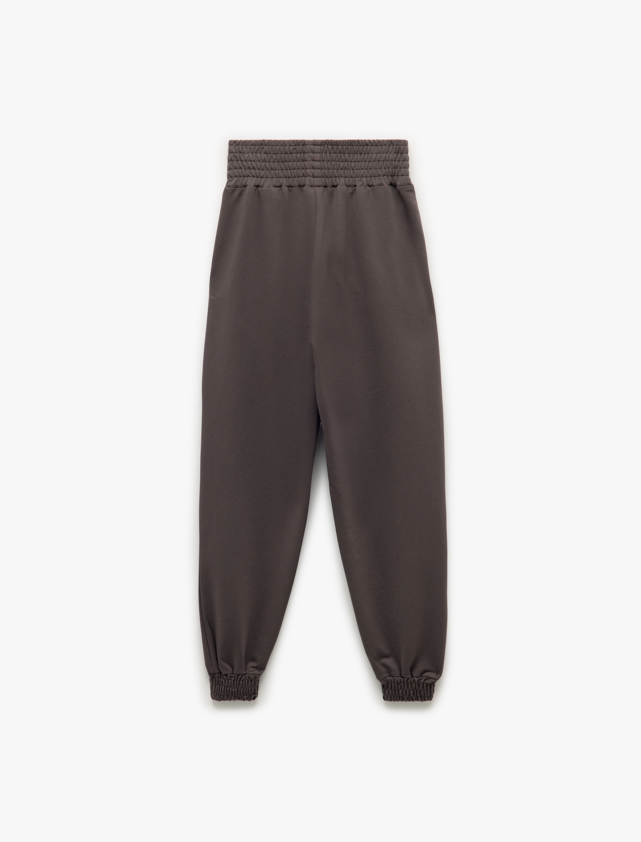   Beli Lastikli Yüksek Bel Cepli Rahat Kalıp Jogger Eşofman Altı