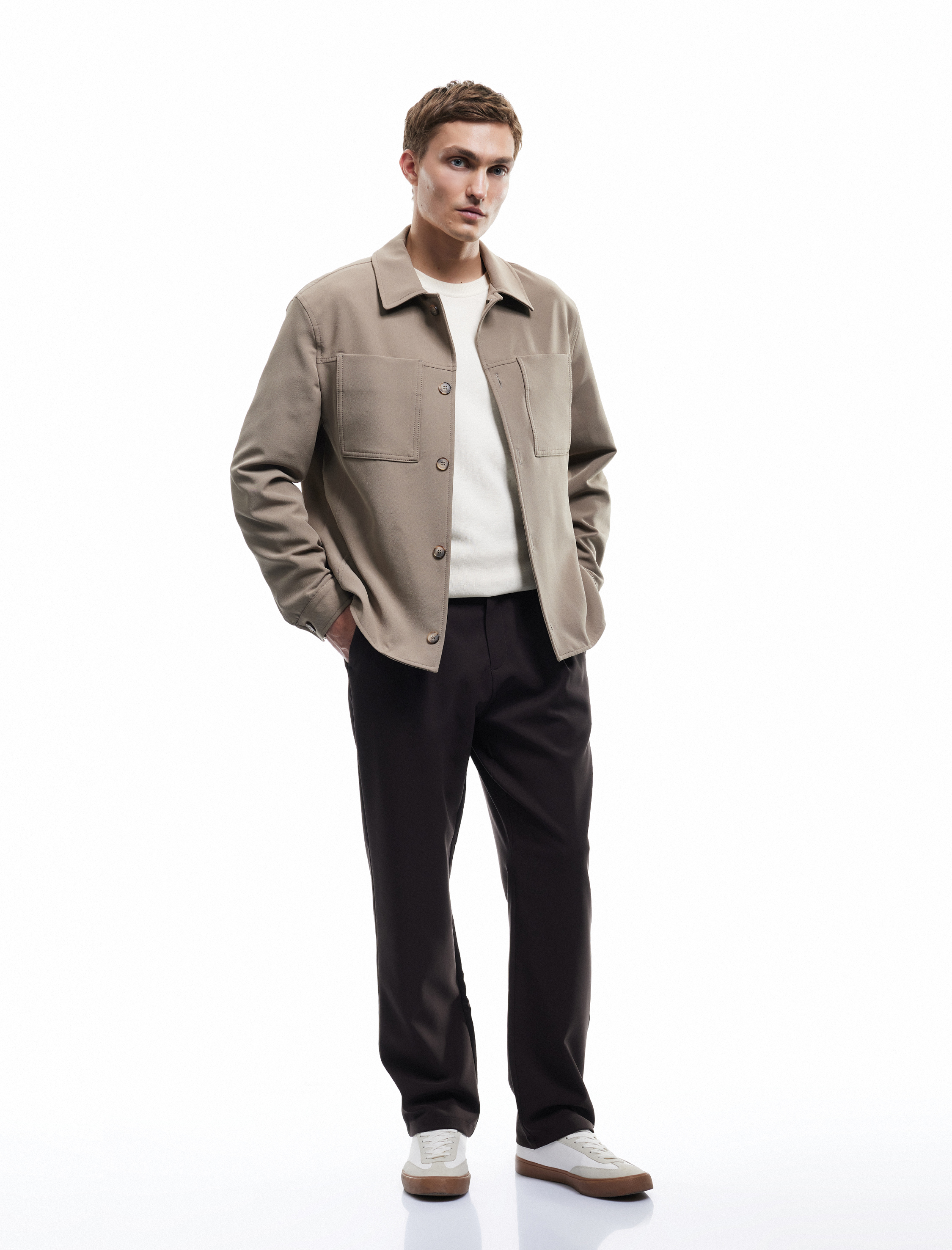   Pileli Oversize Cep Detaylı Kumaş Pantolon